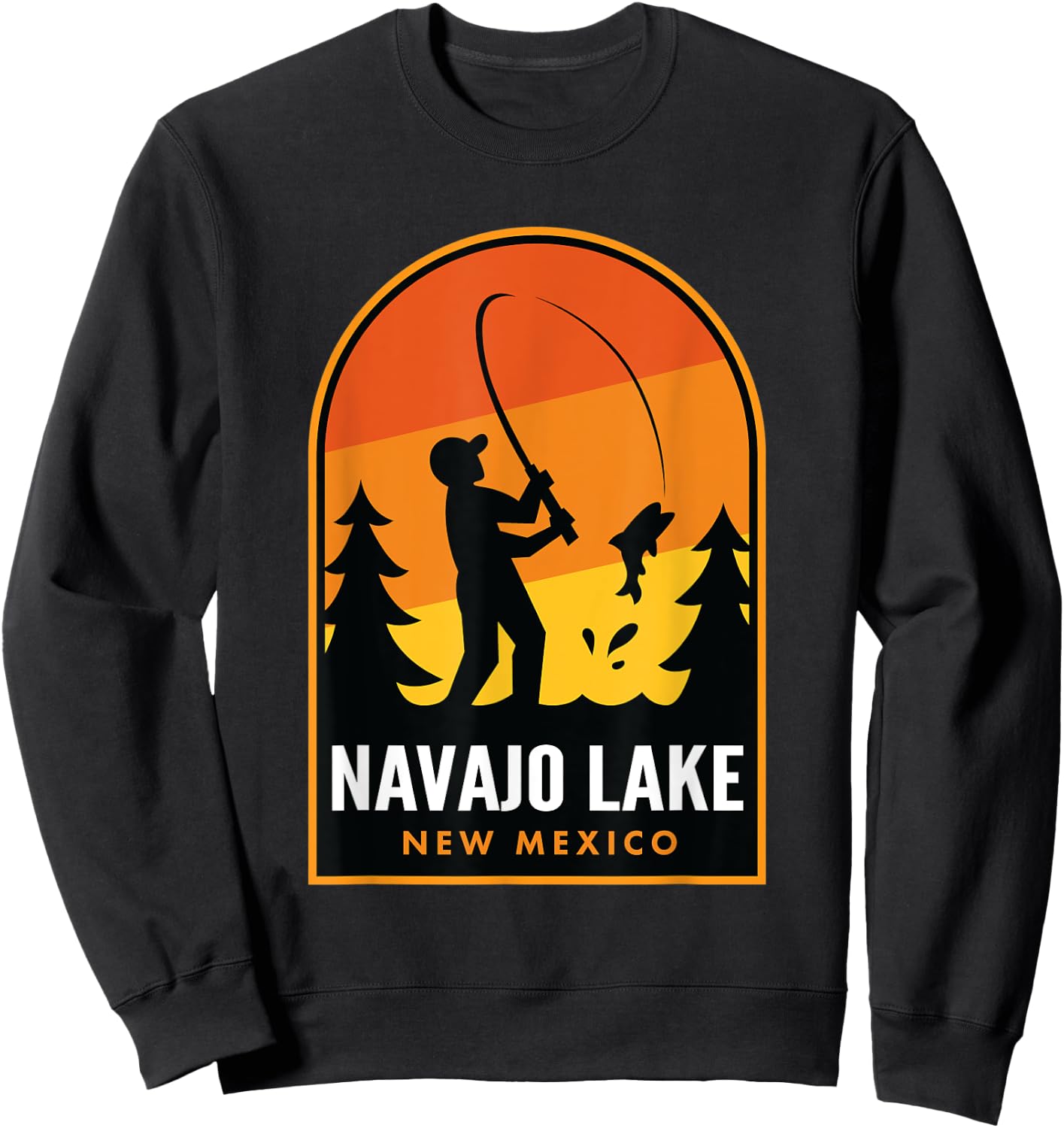 Navajo Lake New Mexico Fishing Sweatshirt - Sweatshirt | Black