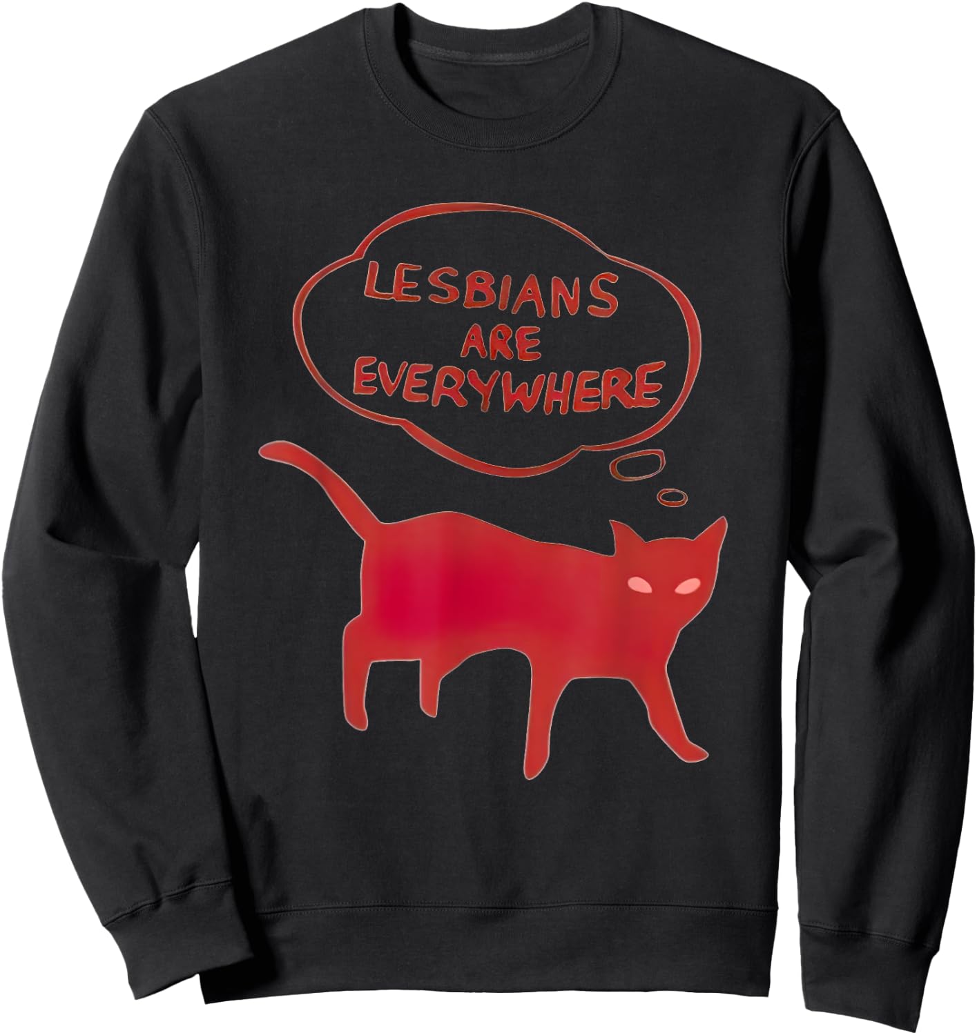 Lesbians Are Everywhere Cat Men Women Sweatshirt - Sweatshirt | Black