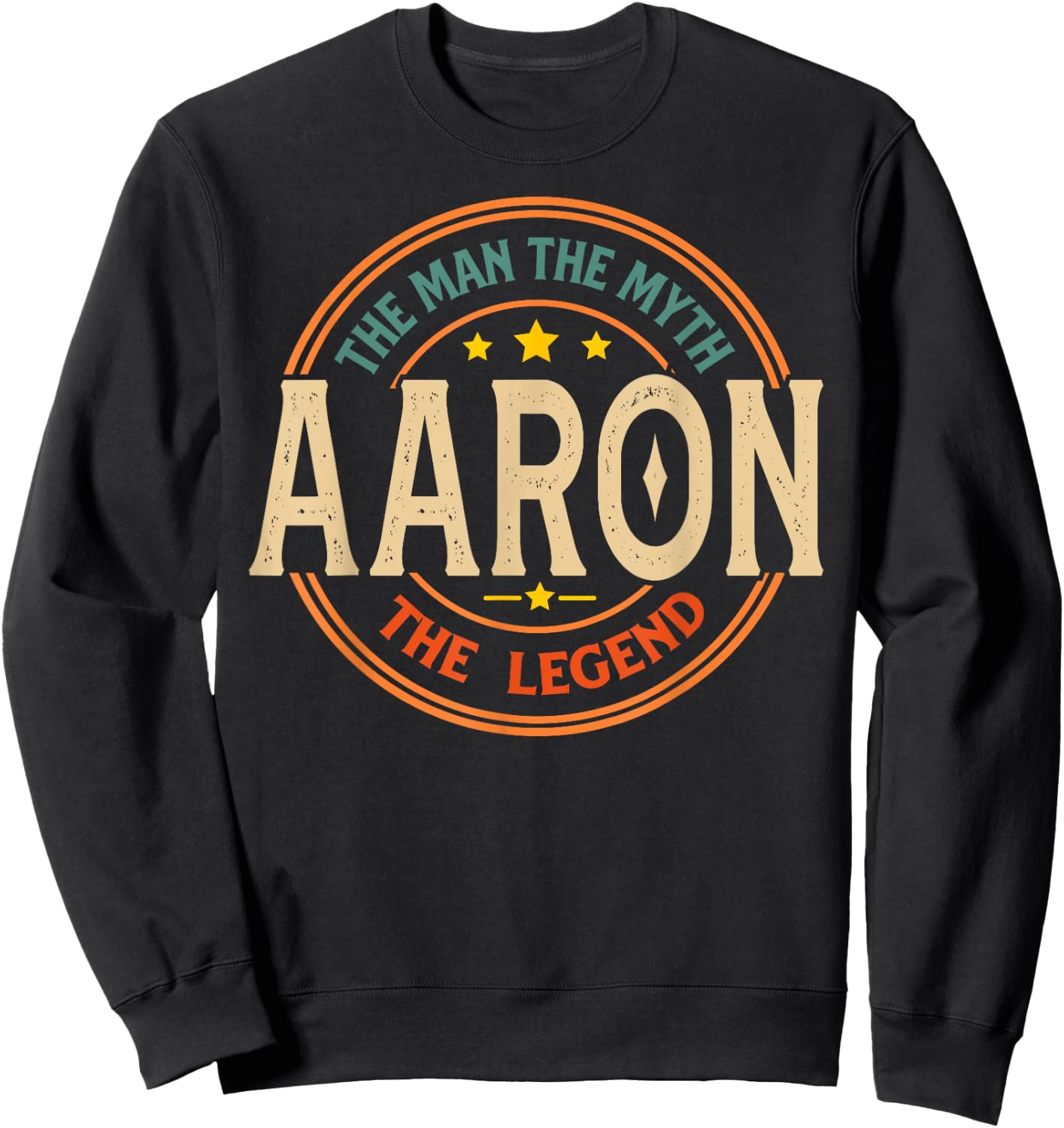 AARON The Man The Myth The Legend Vintage Personalized Sweatshirt - Sweatshirt | Black