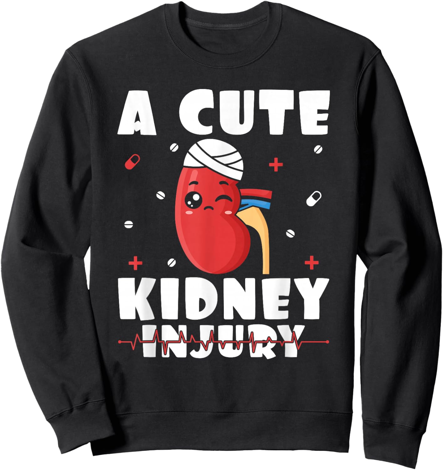 A Cute Kidney Injury Dialysis Nurse Nephrology Nursing Sweatshirt - Sweatshirt | Black