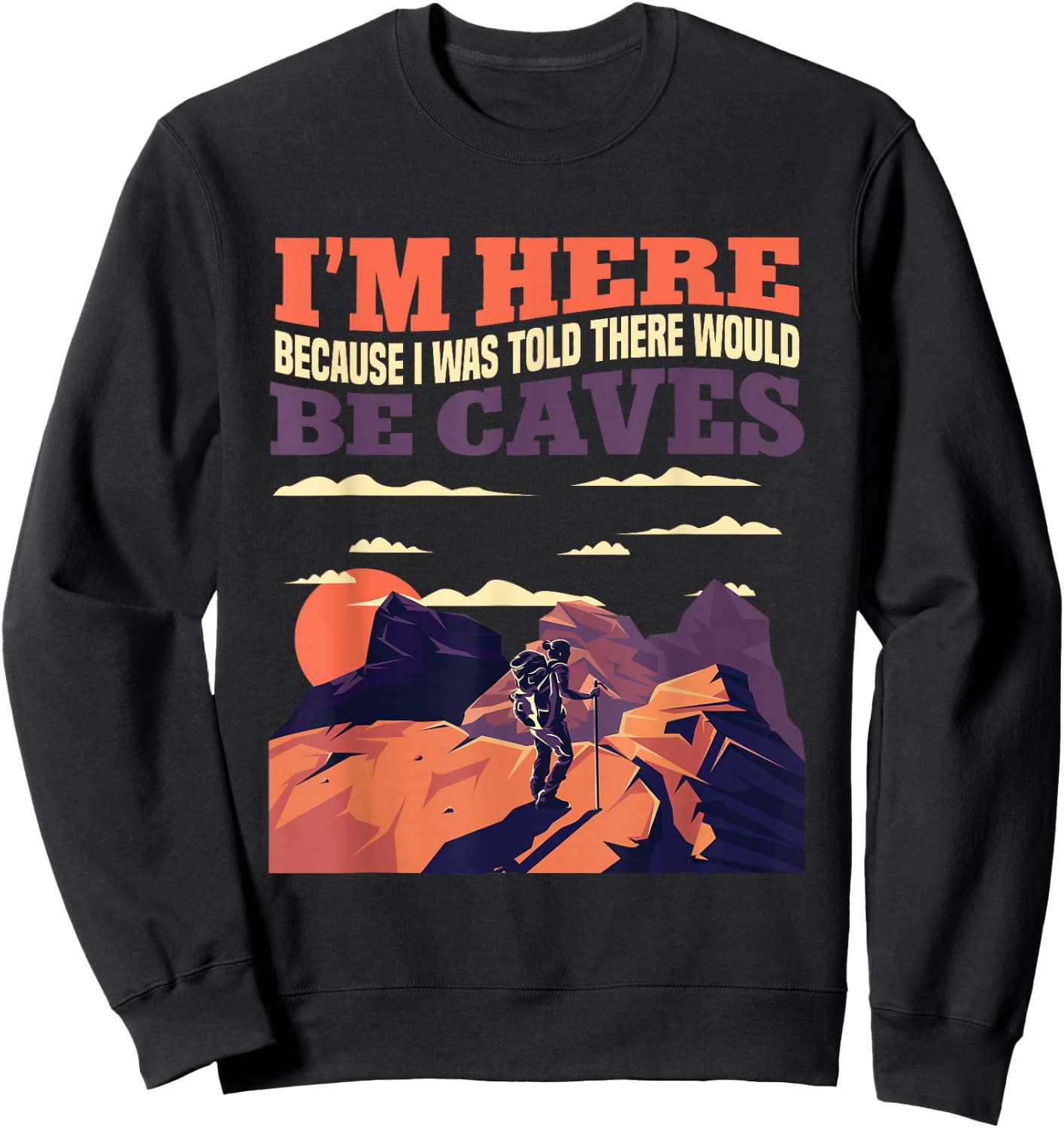 Retro Caves Cave Explorer Caving Spelunking Sweatshirt - Sweatshirt | Black