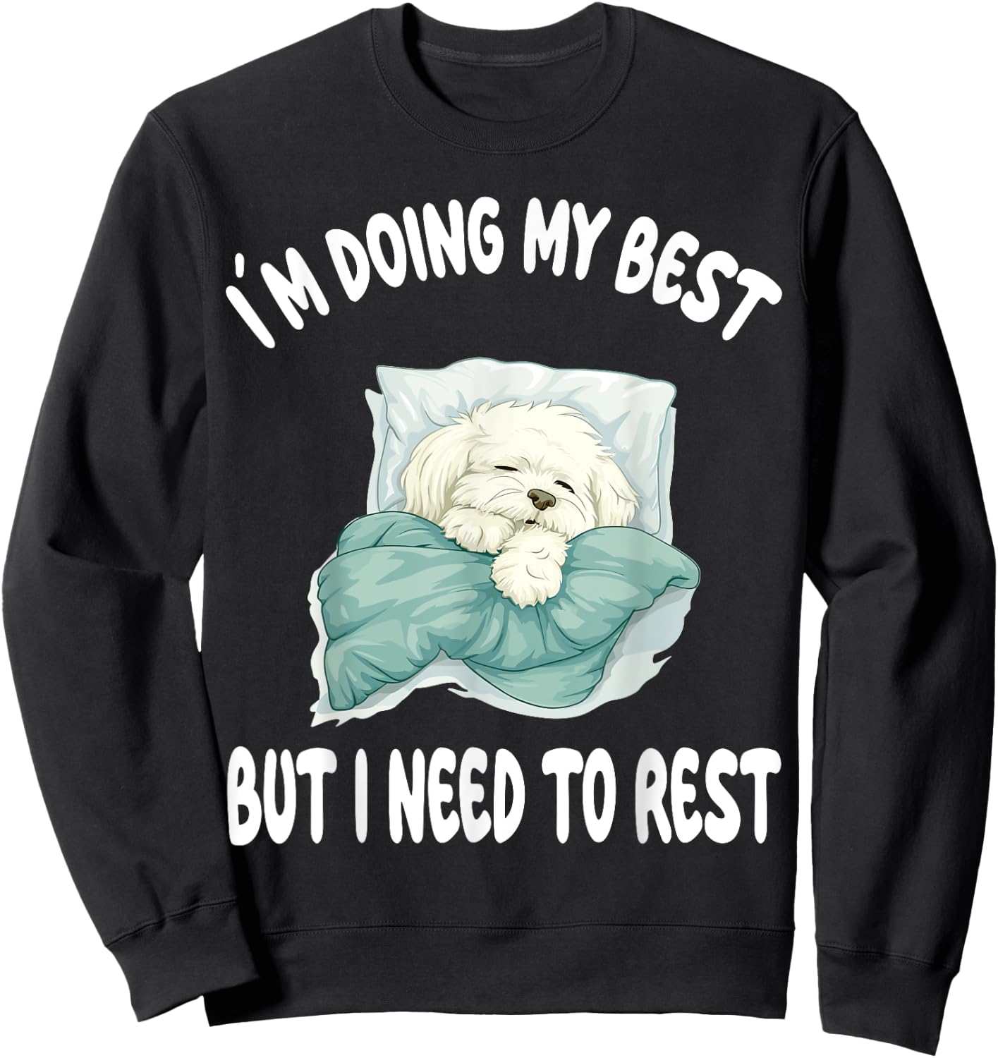 Coton De Tulear Official Sleepshirt Pajamas Nightgown Sweatshirt - Sweatshirt | Black