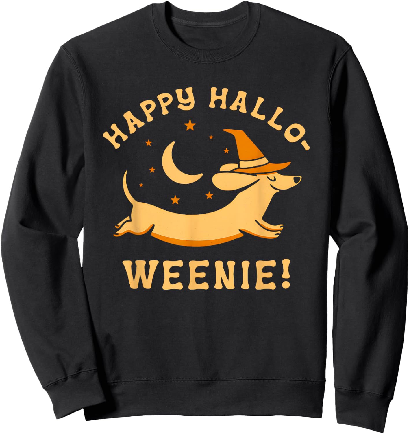 Happy Hallo-Weenie Halloween Sweatshirt - Sweatshirt | Black