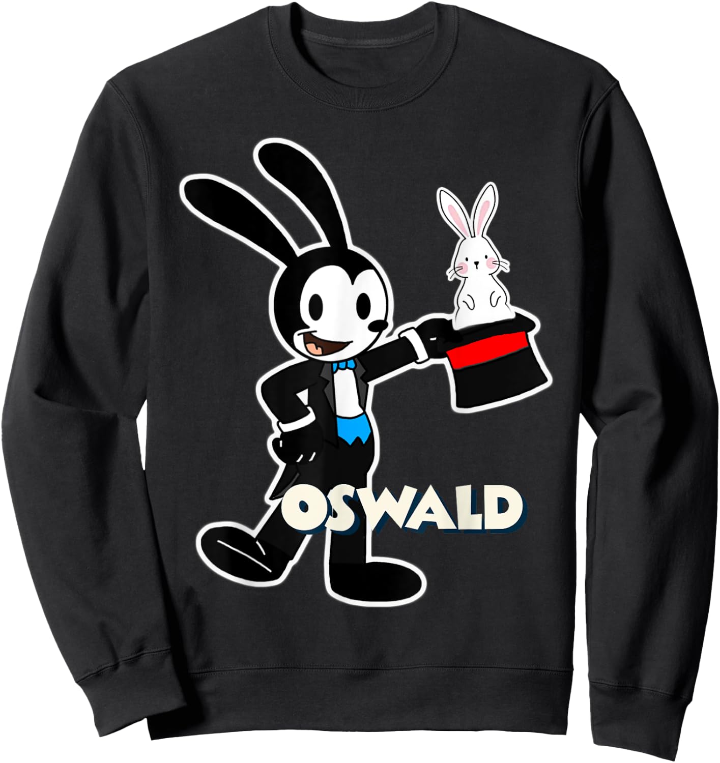 Oswald Rabbit Magician Magic Cartoon 1927 Sweatshirt - Sweatshirt | Black