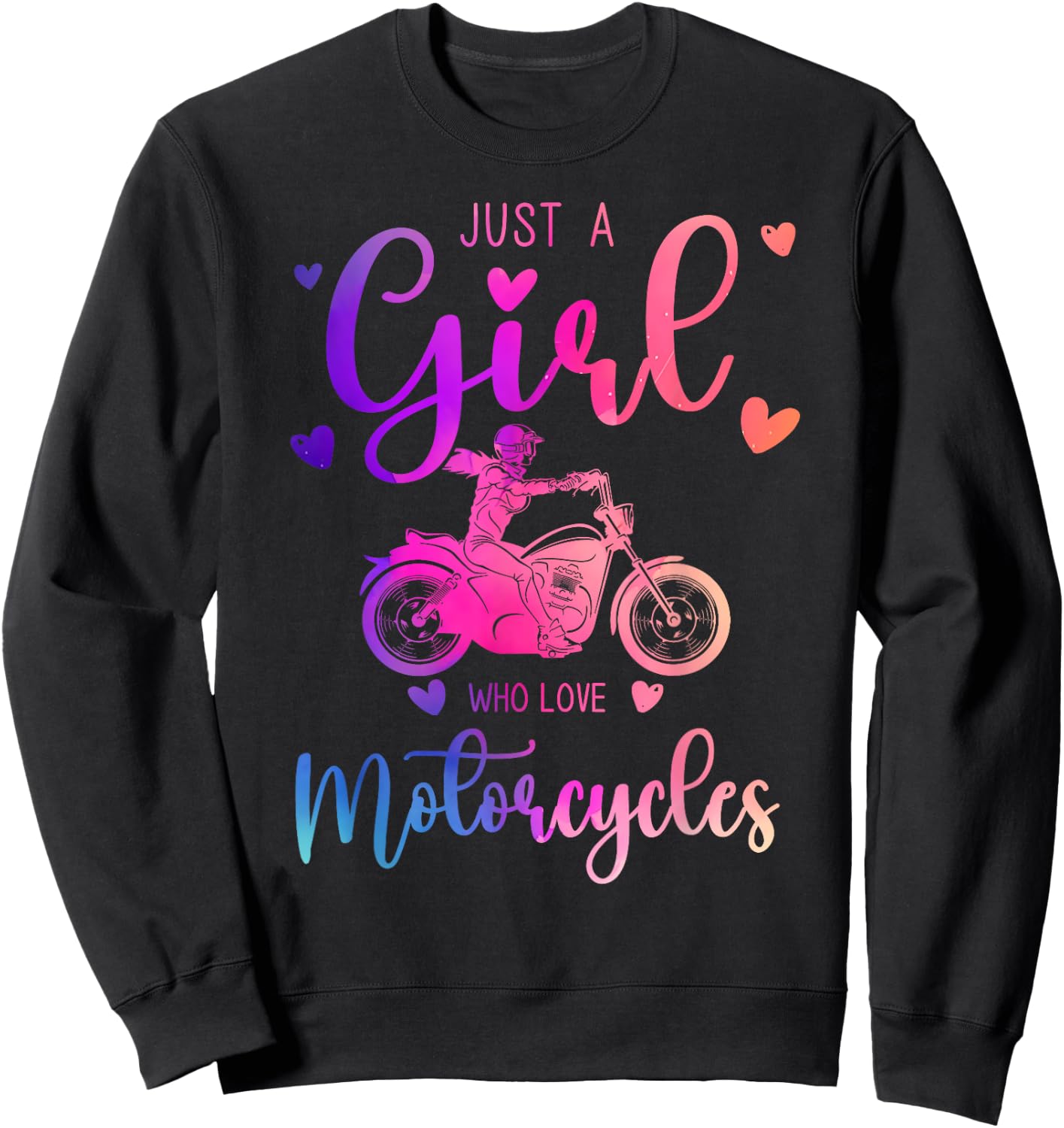 Just a Girl Who Loves Motorcycles Dress and Kids Sweatshirt - Sweatshirt | Black