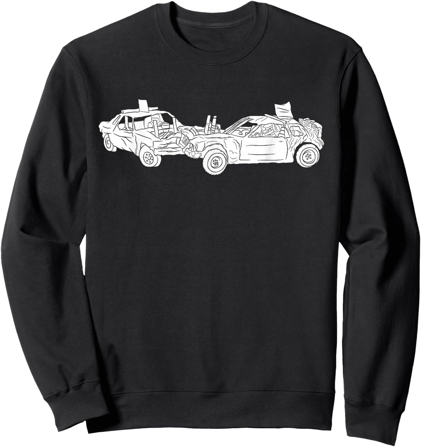 Silhouette Demolition Derby Crashing Car Racer Driver Racing Sweatshirt - Sweatshirt | Black