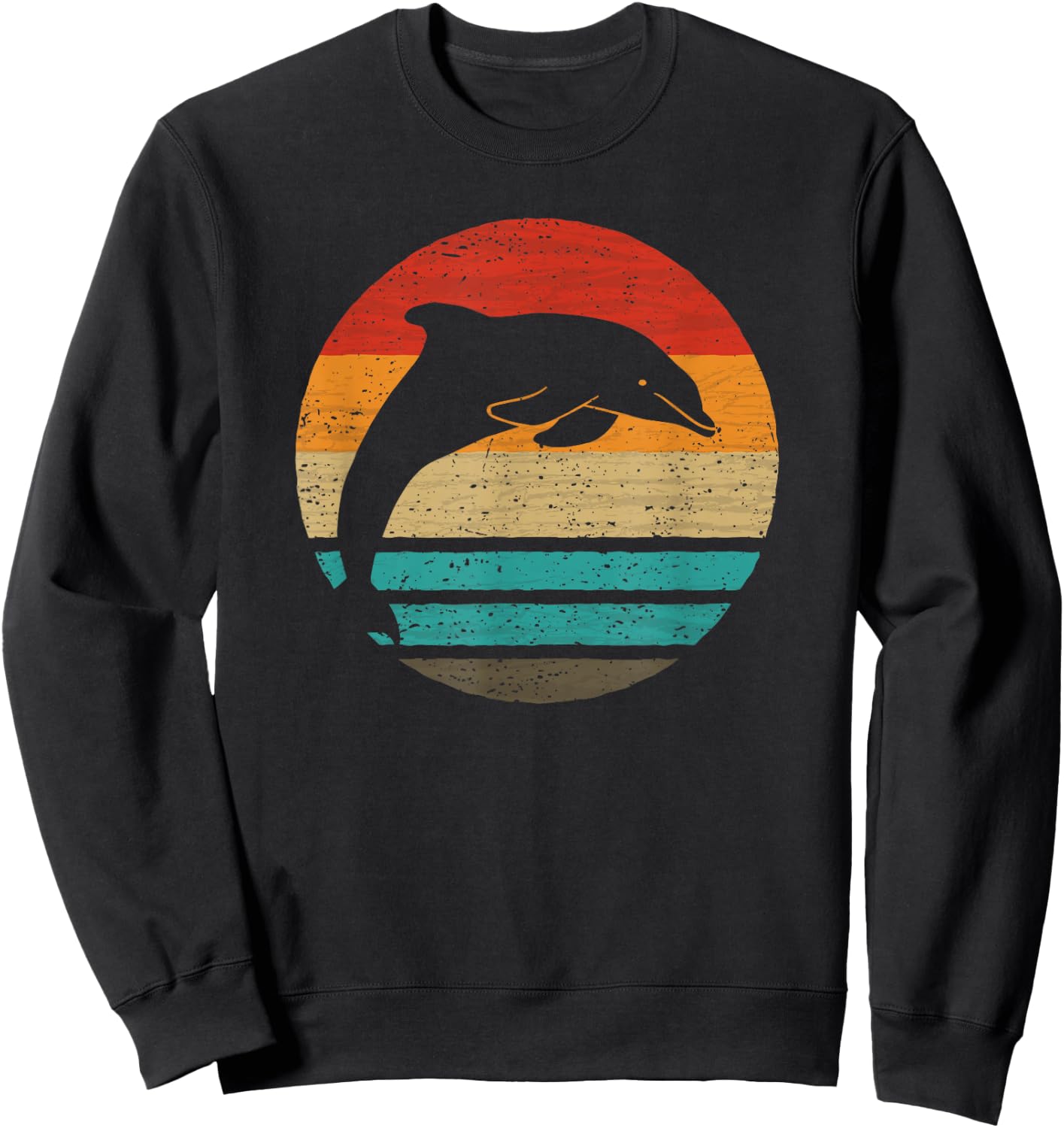 Dolphin Retro Style Vintage Sweatshirt - Sweatshirt | Black