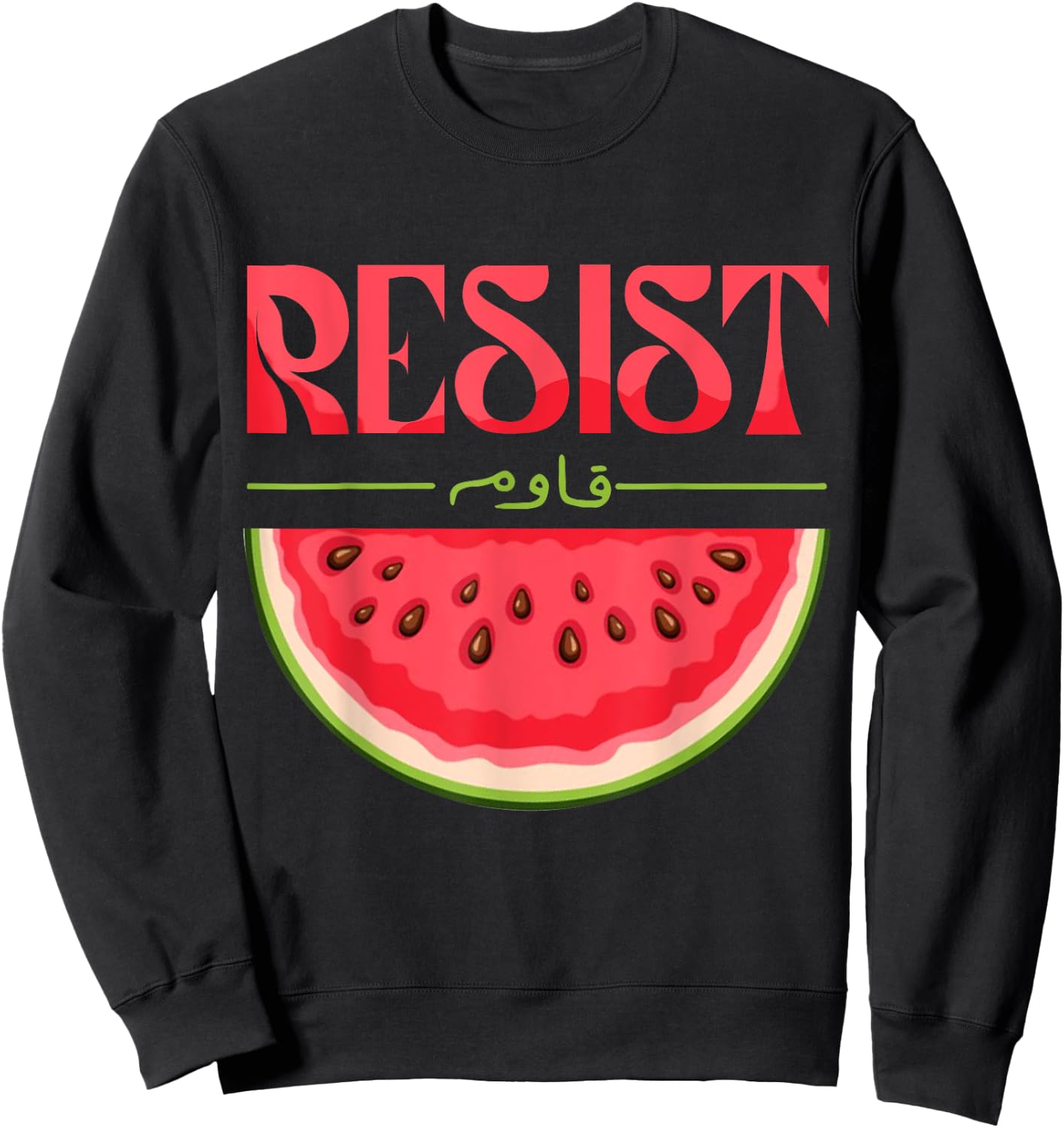 Watermelon Resist Stand With Palestine Gift Men Sweatshirt - Sweatshirt | Black