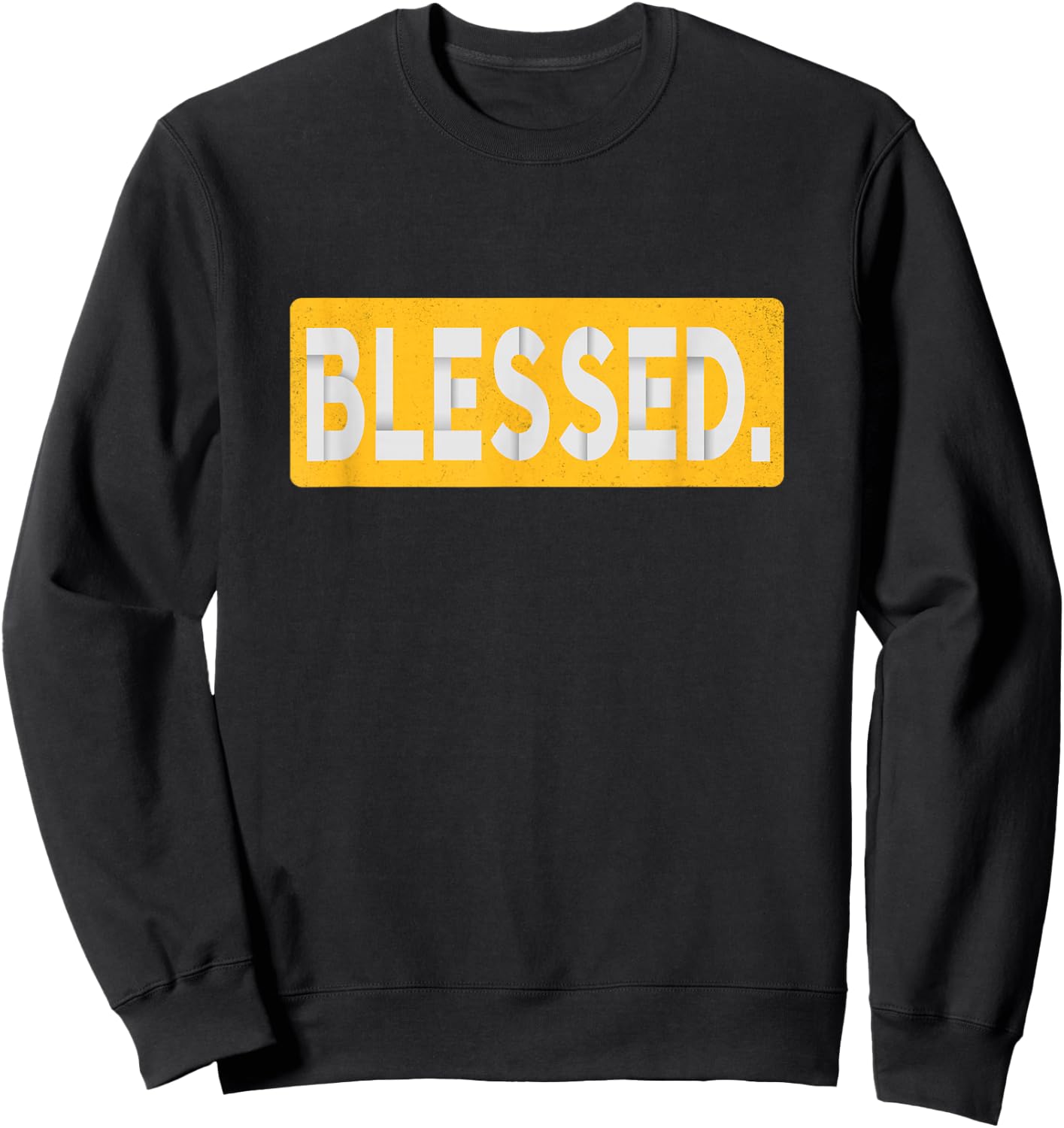 University Varsity-Gold BLESSED. University Varsity-Gold Sweatshirt - Sweatshirt | Black