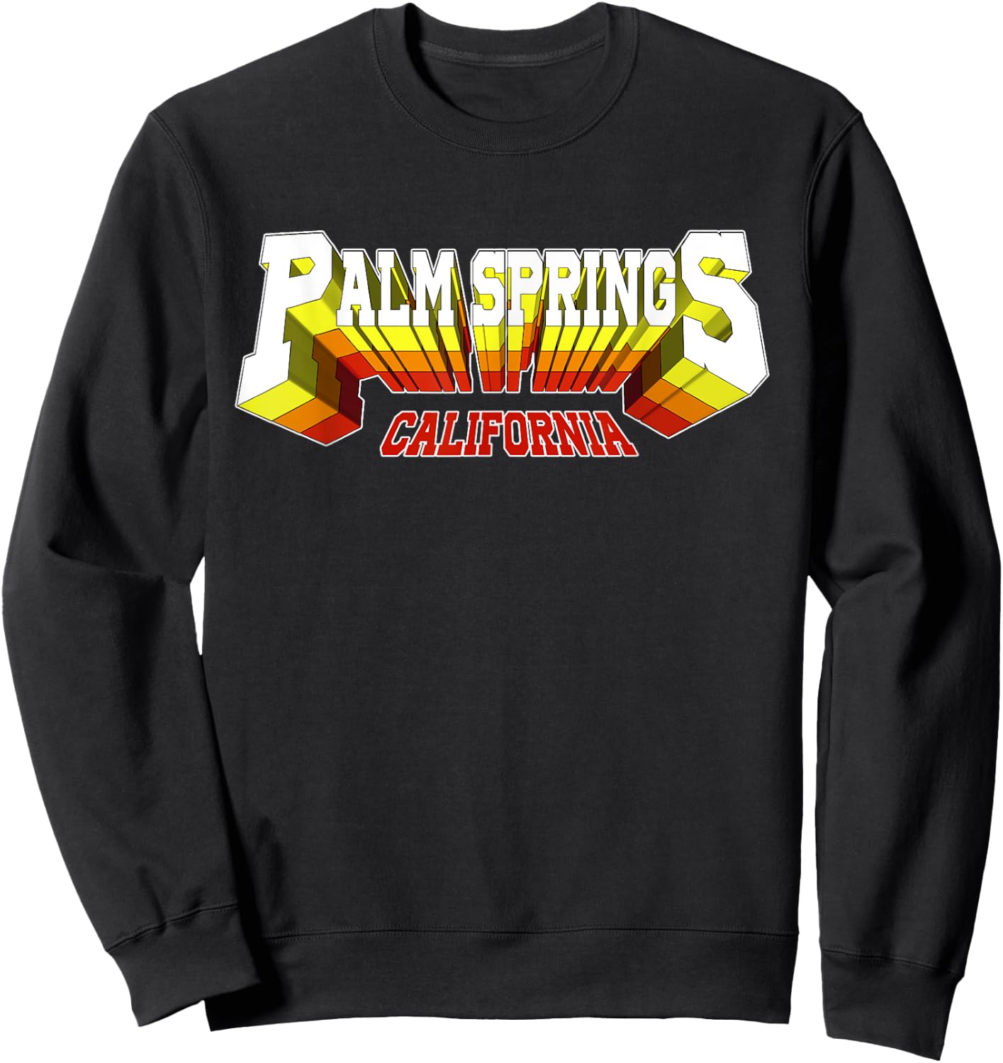 Retro Palm Springs City CA California Sweatshirt - Sweatshirt | Black