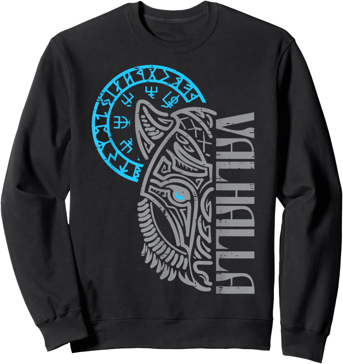 Viking Valhalla Wolf Mask Norse Mythology Men Women Kids Sweatshirt - Sweatshirt | Black
