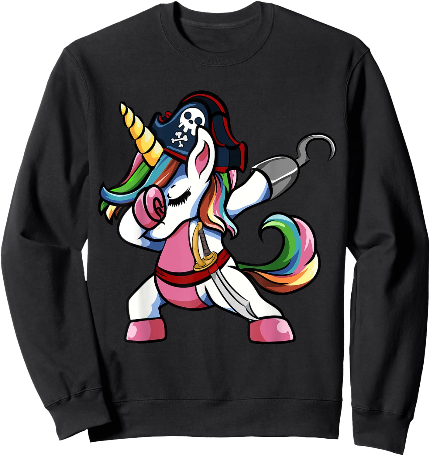 Cute Pirate Unicorn Halloween Clothes Sweatshirt - Sweatshirt | Black