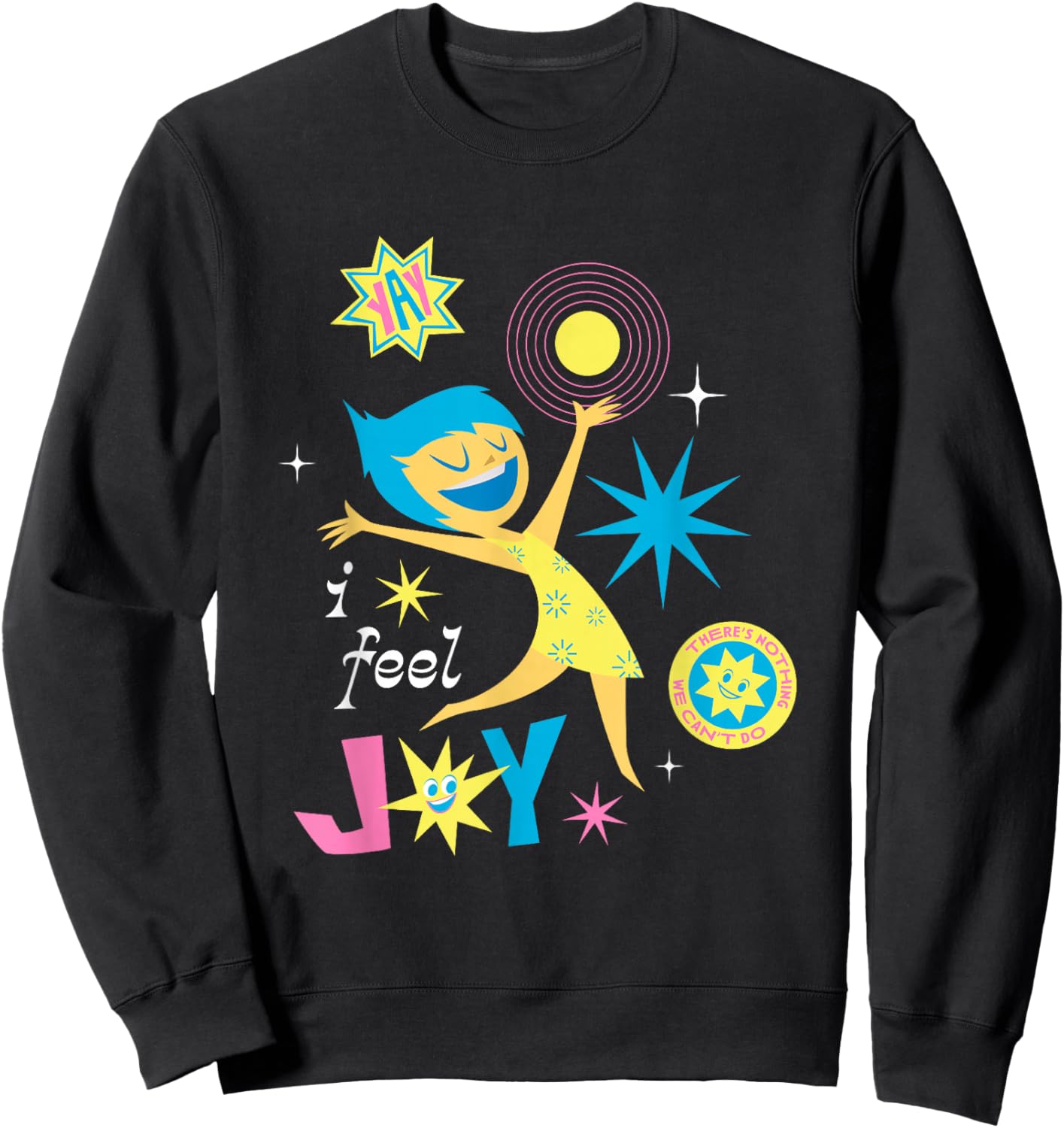 Disney Pixar Inside Out 2 Yay! I Feel Joy Vintage Logo Sweatshirt - Sweatshirt | Black