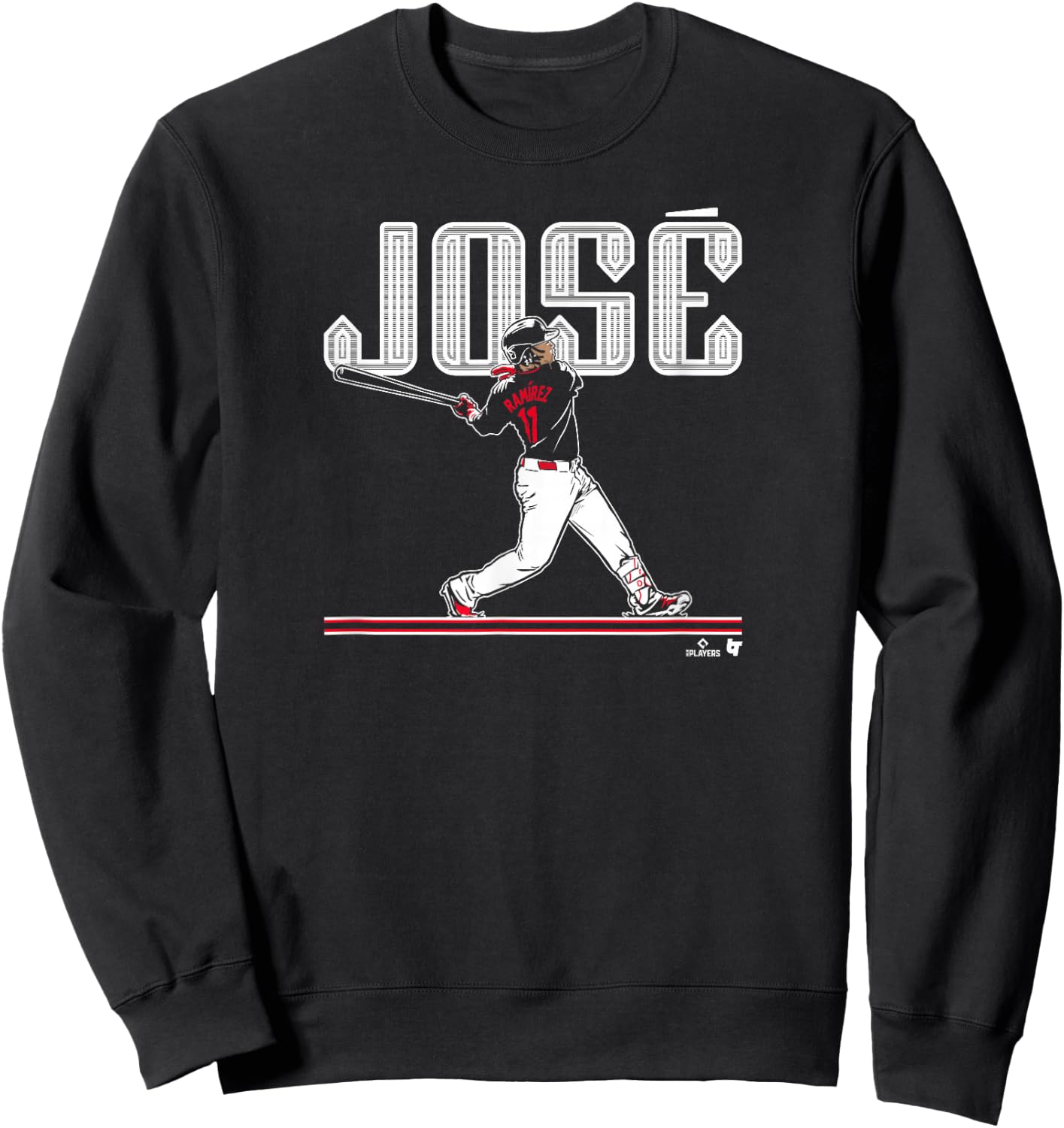 Jose Ramirez - Slugger Swing - Cleveland Baseball Sweatshirt - Sweatshirt | Black