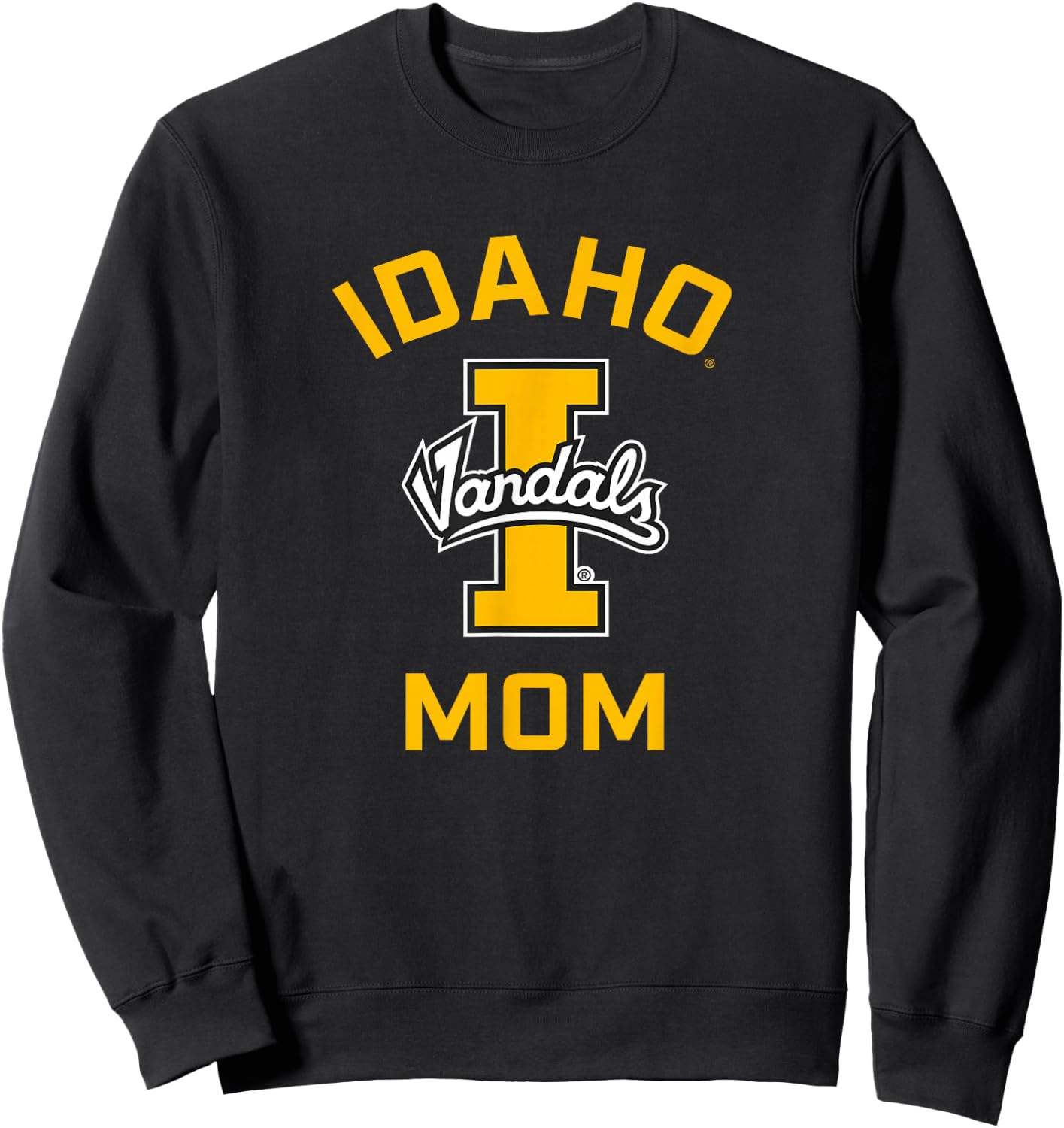 Campus Lab University of Idaho Vandals Arched Mom , Small, Black Sweatshirt - Sweatshirt | Black