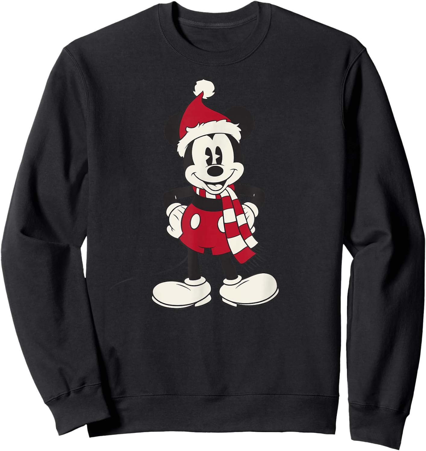 Disney Mickey & Friends Christmas Mickey Mouse Portrait Sweatshirt - Sweatshirt | Black