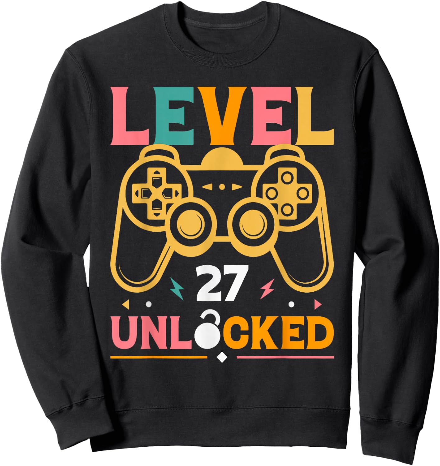 Level 27 Unlocked - 27th Birthday Gamer Sweatshirt - Sweatshirt | Black