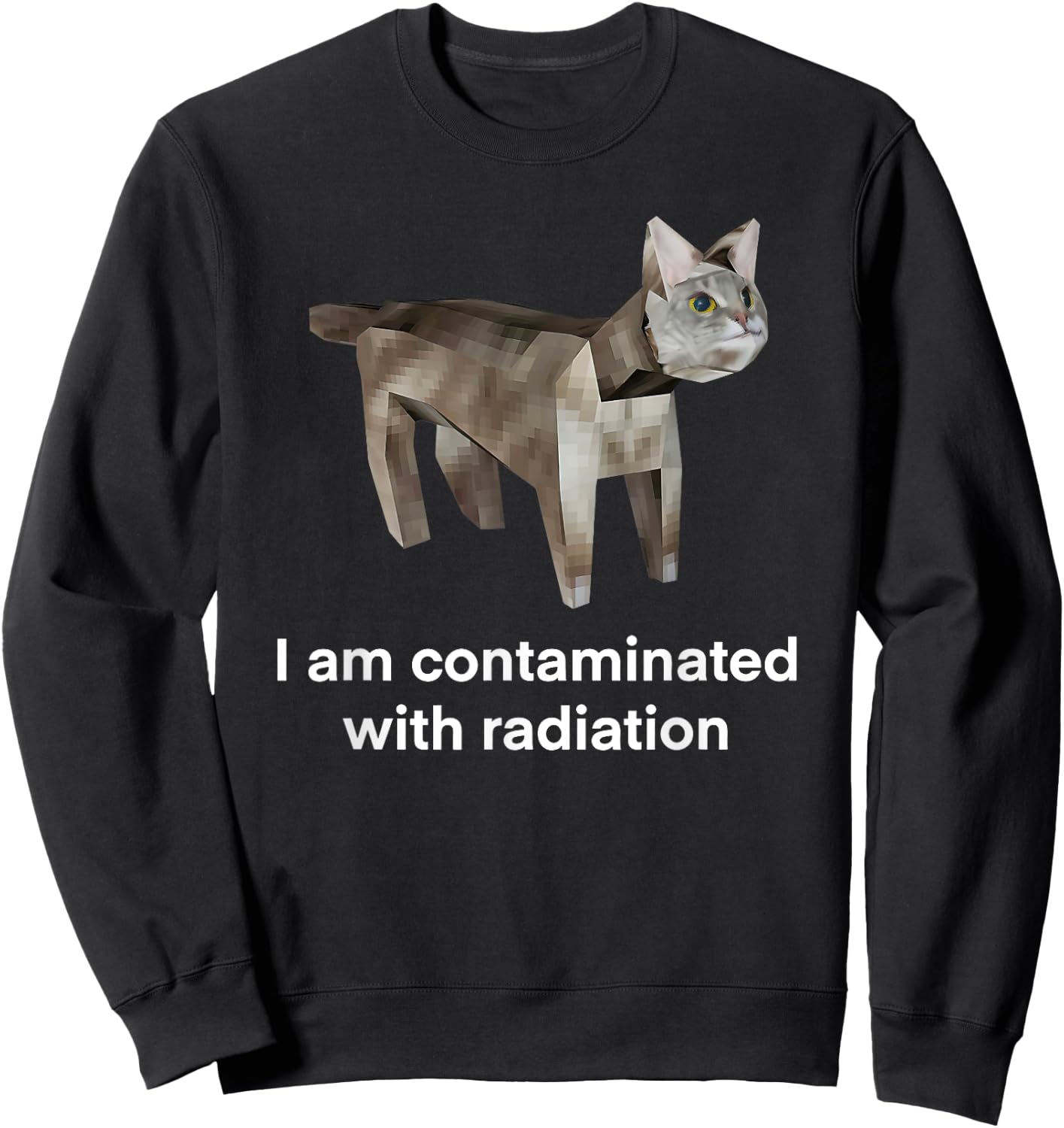 I Am Contaminated with Radiation Cat Sweatshirt - Sweatshirt | Black