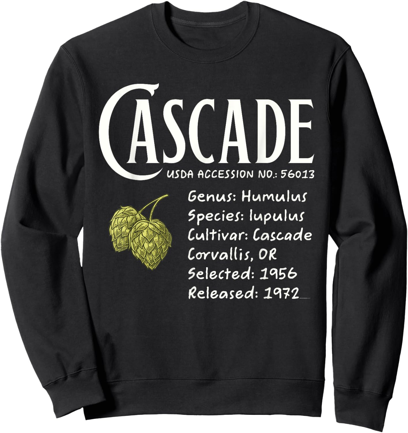 Cascade Hops Historic Cultivar Sweatshirt - Sweatshirt | Black