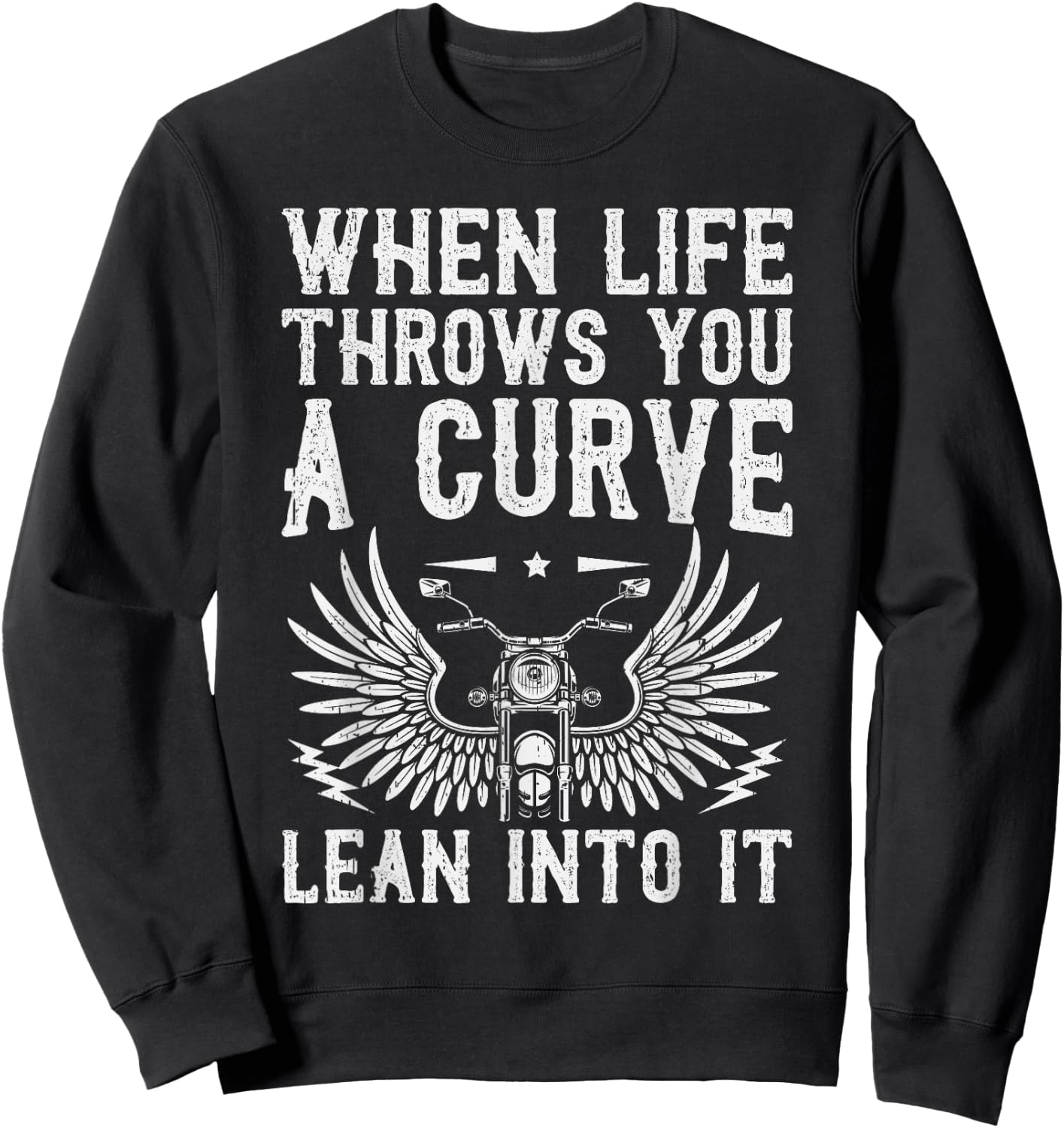 Funny Biker Art Women Motorcycle Motorbike Rider Sweatshirt - Sweatshirt | Black