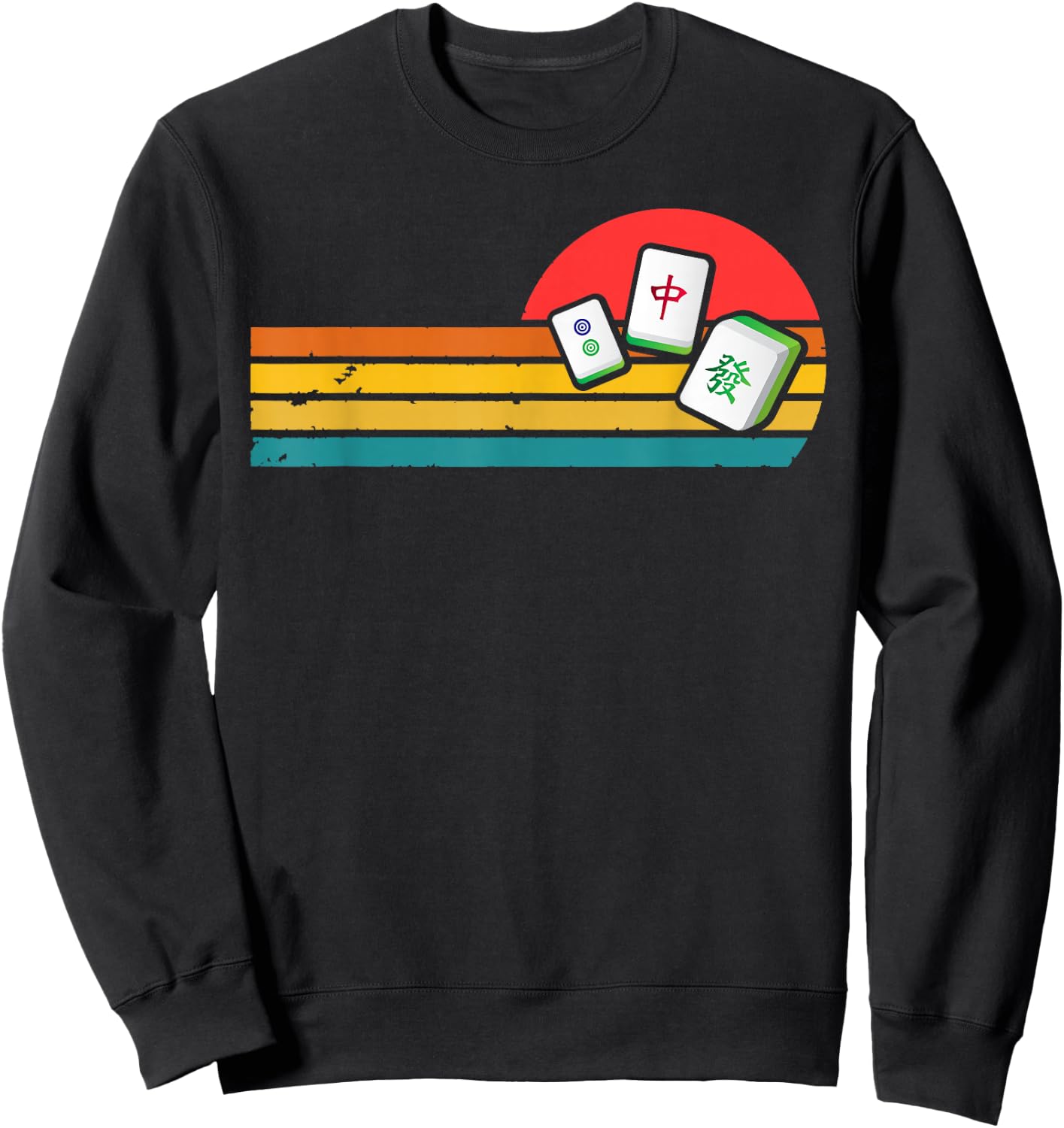 Mahjong Chinese 80s Retro Mah Jongg Sweatshirt - Sweatshirt | Black
