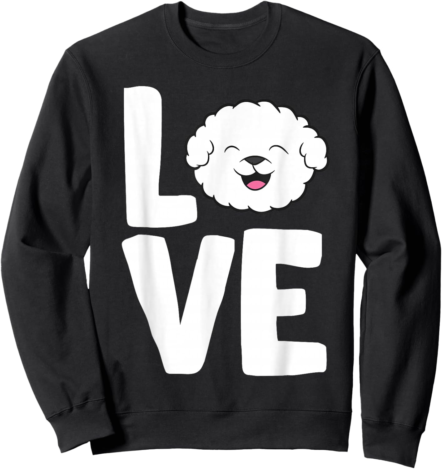 I Love Bichon Frise Dogs Sweatshirt - Sweatshirt | Black