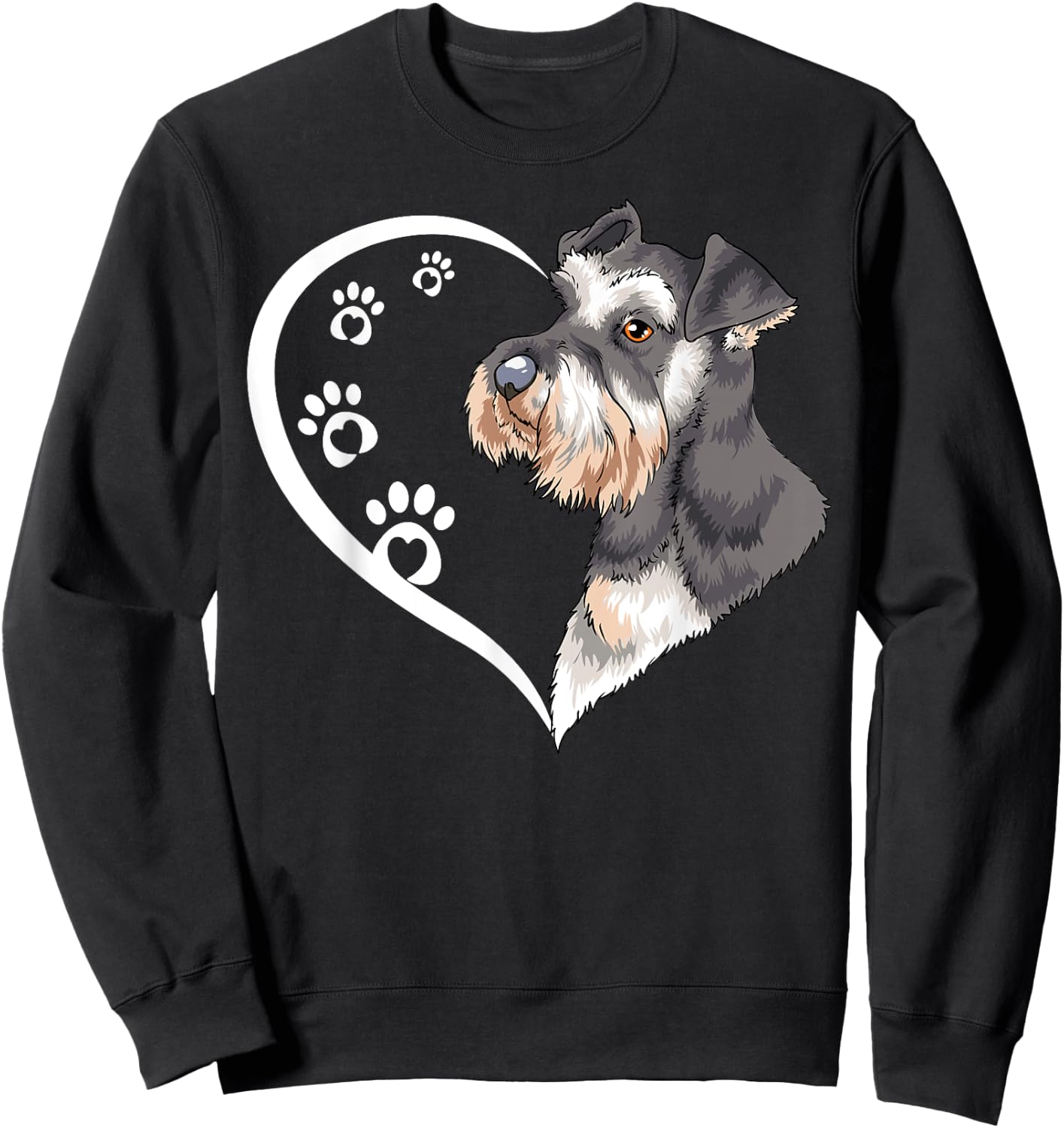 Miniature Schnauzer Shirts Girls Kids Heart Cute Sweatshirt - Sweatshirt | Black