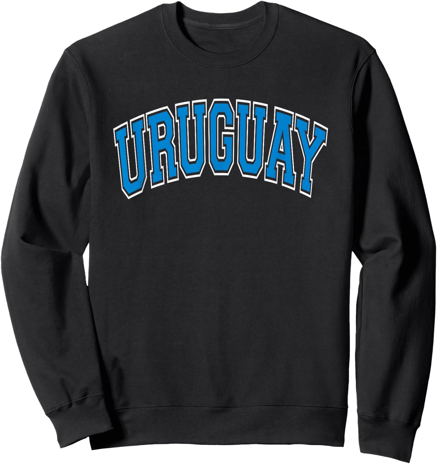 Uruguay Arched Blue Text Sweatshirt - Sweatshirt | Black