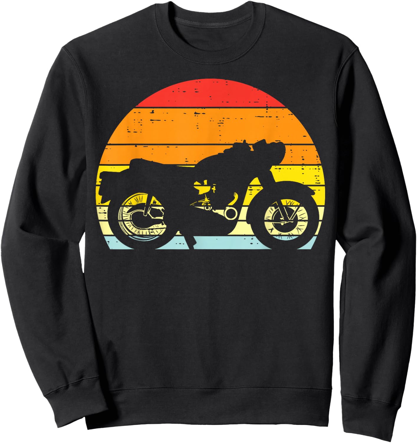 Biker Motorcycle Sunset Retro Motorbike Men Boys Kids Women Sweatshirt - Sweatshirt | Black