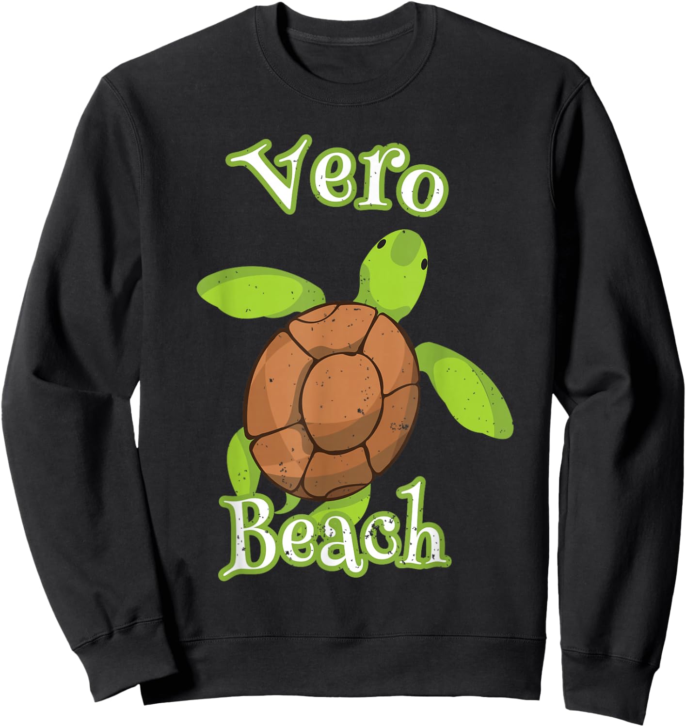 Vero Beach Florida Wildlife Cute Loggerhead Turtle Vacation Sweatshirt - Sweatshirt | Black