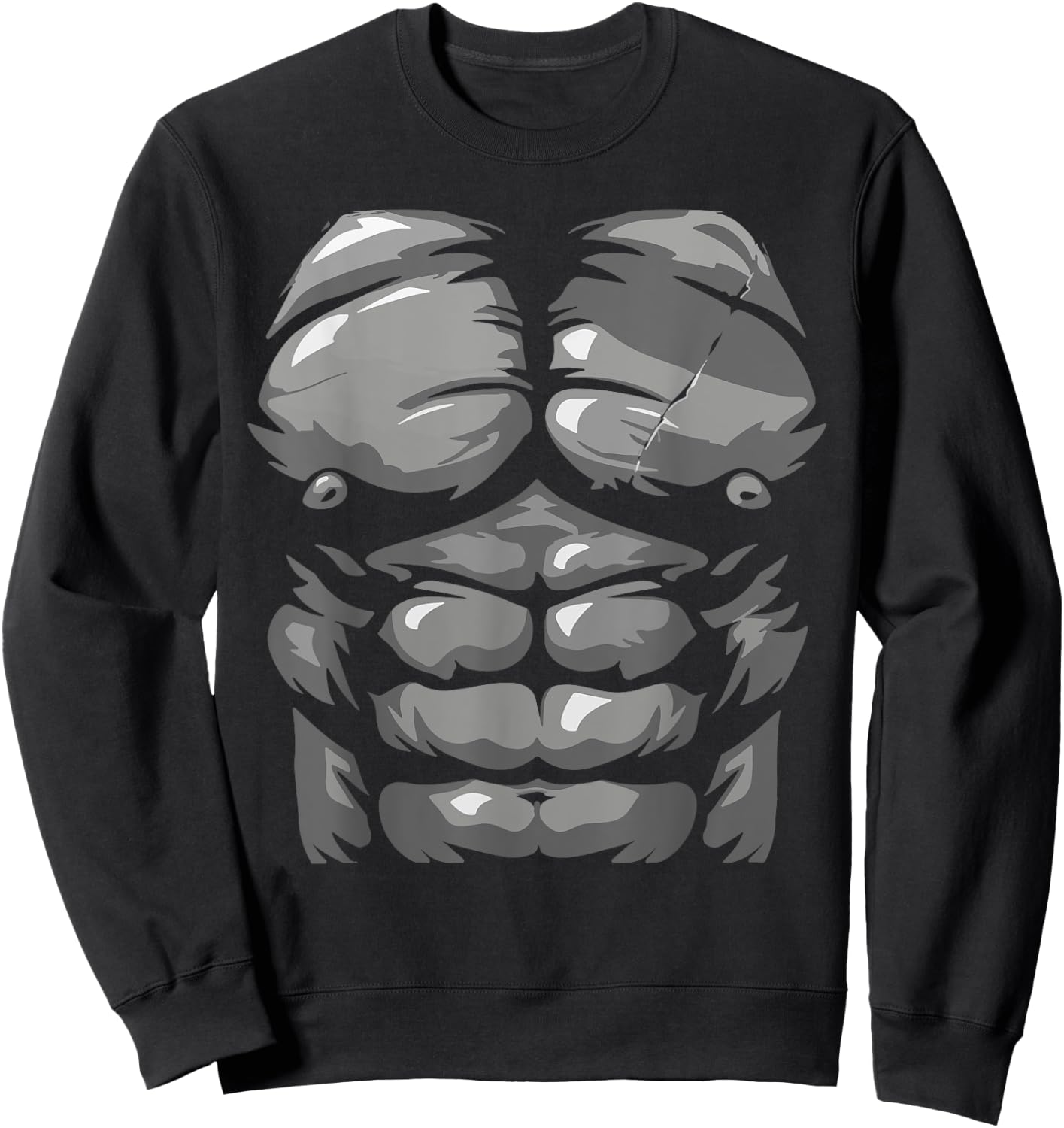 Funny Halloween Shirt Kid Adult Monkey Gorilla Chest Costume Sweatshirt - Sweatshirt | Black