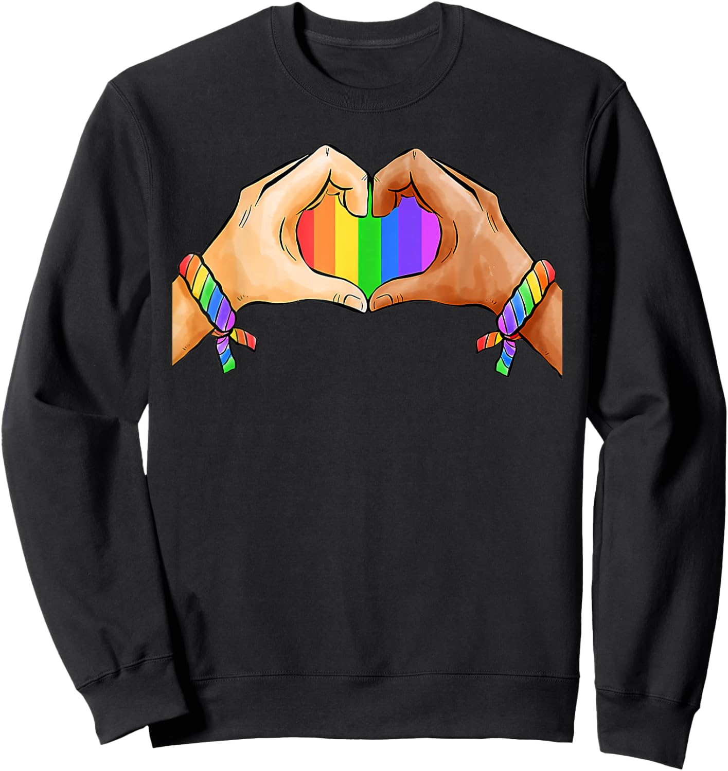 Gay Pride Clothing LGBT Rainbow Flag Heart Unity Sweatshirt - Sweatshirt | Black