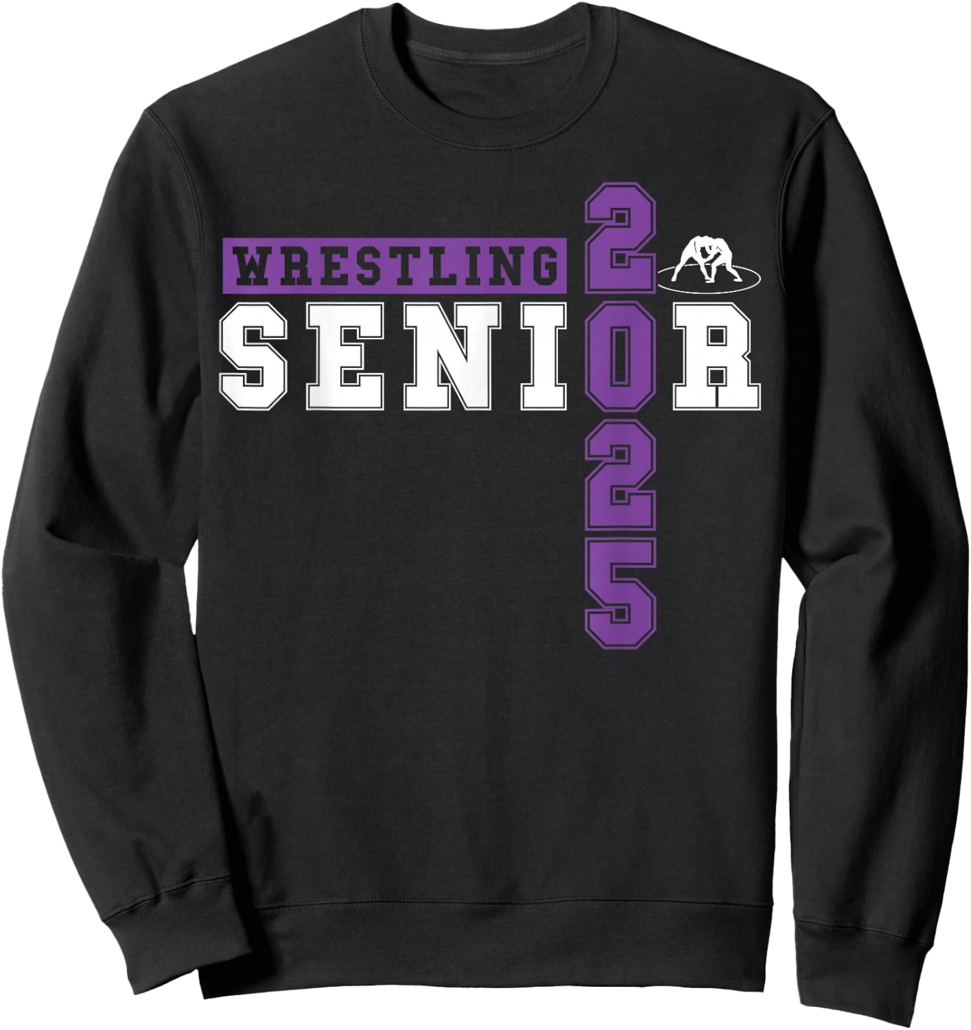 Wrestling Senior Night Wrestling Senior 2025 Graduation 52 Sweatshirt - Sweatshirt | Black