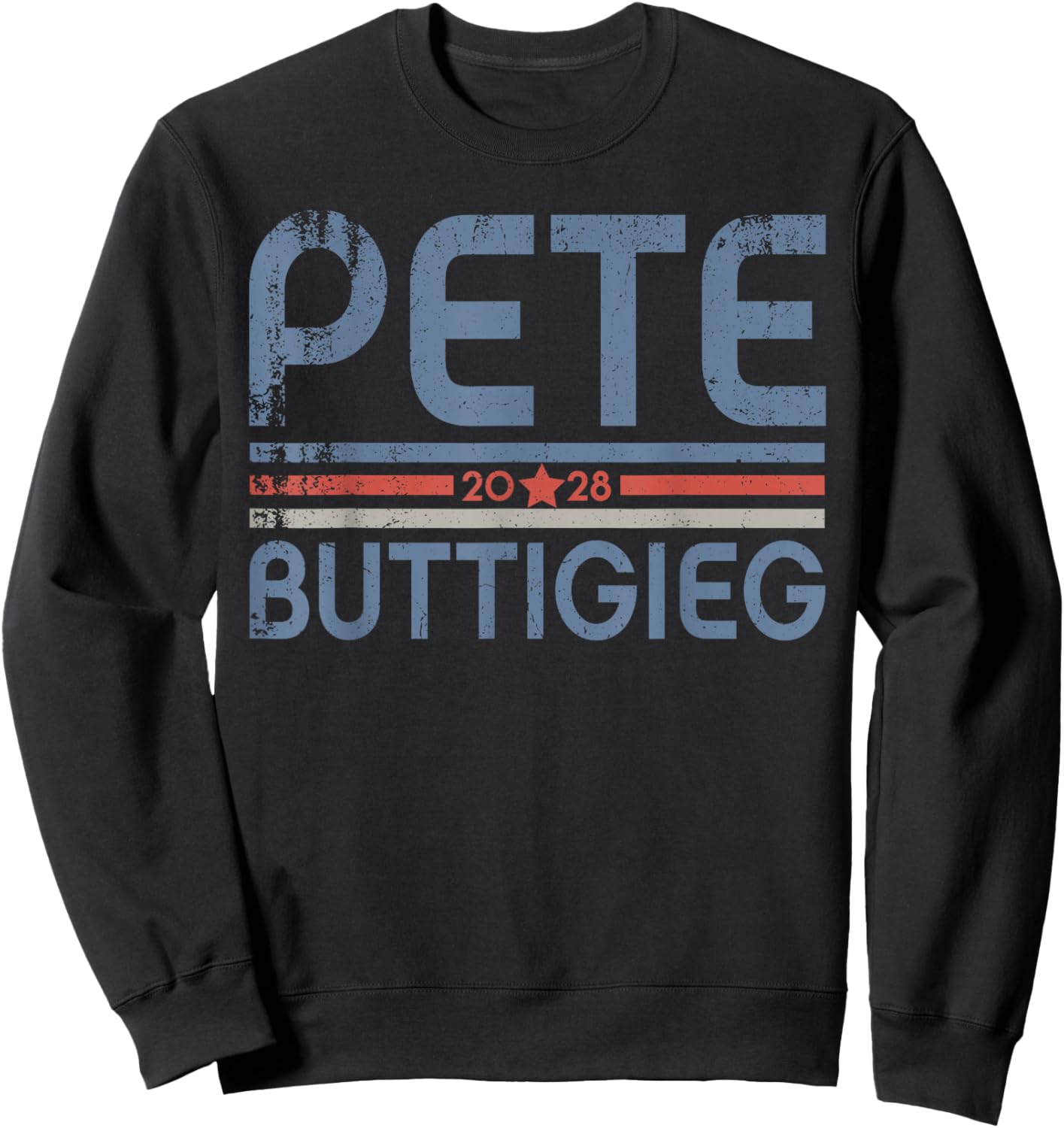 Buddigieg For President 2028, Pete Buttigieg 2028 Vintage Sweatshirt - Sweatshirt | Black
