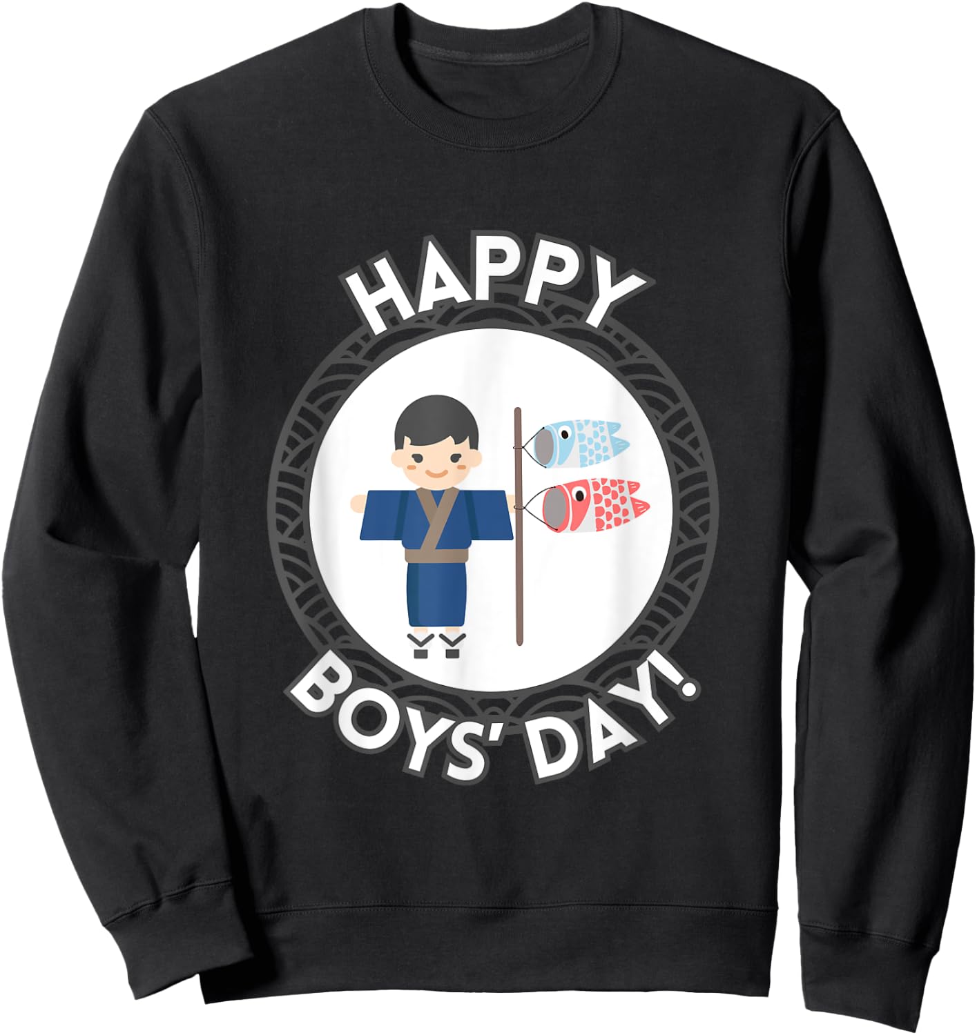 Happy Boys' Day Hawaii Koinburi Japanese Celebration May 5 Sweatshirt - Sweatshirt | Black