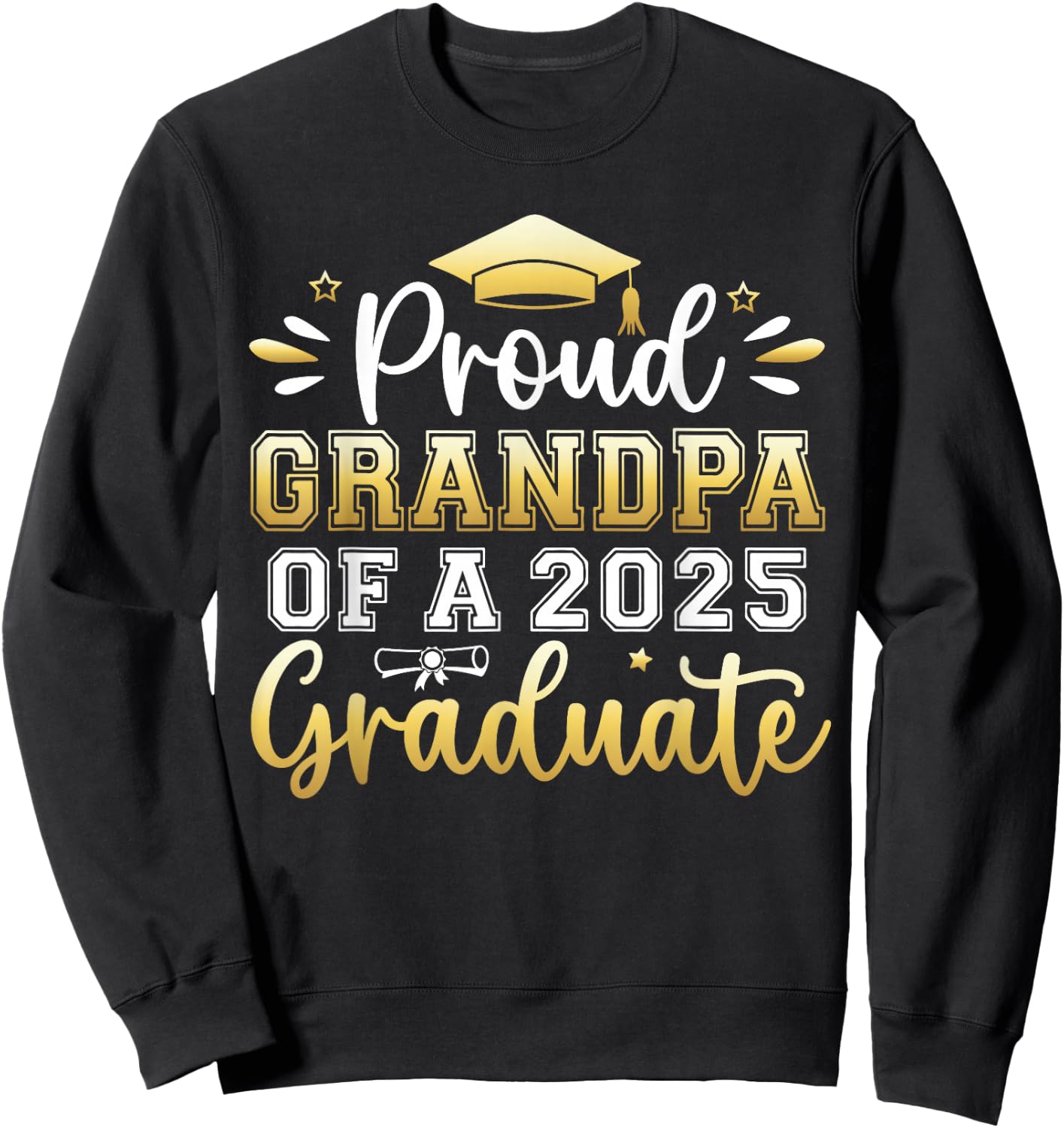 Proud Grandpa of a 2025 Graduate Senior Graduation Men Sweatshirt - Sweatshirt | Black