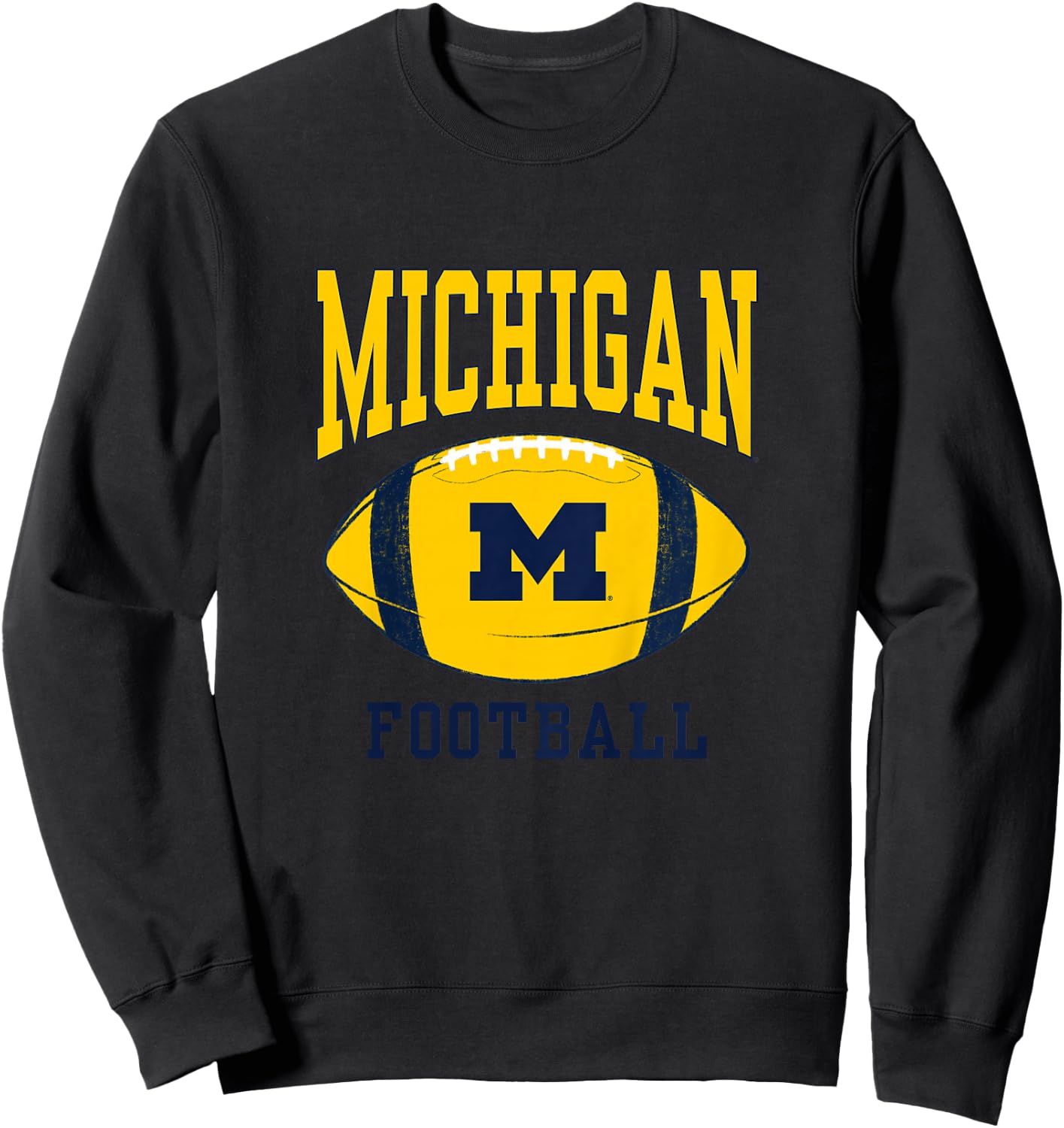 Kids University of Michigan Wolverines U of M Football Ball Sweatshirt - Sweatshirt | Black