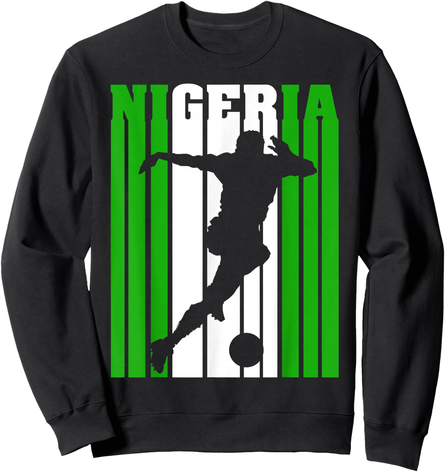 Nigeria Nigerian Flag Soccer Football Sweatshirt - Sweatshirt | Black