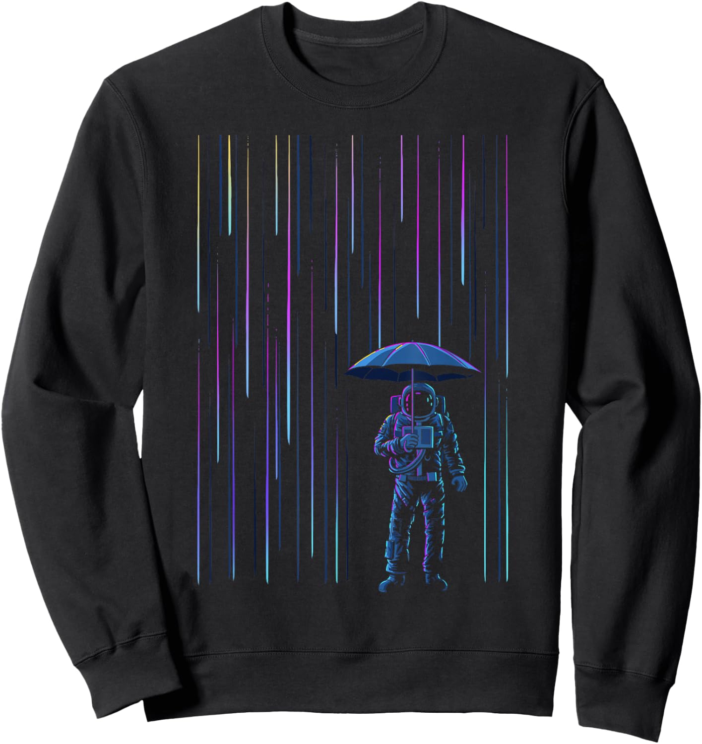 Meteor Shower Surreal Space Astronaut Sweatshirt - Sweatshirt | Black