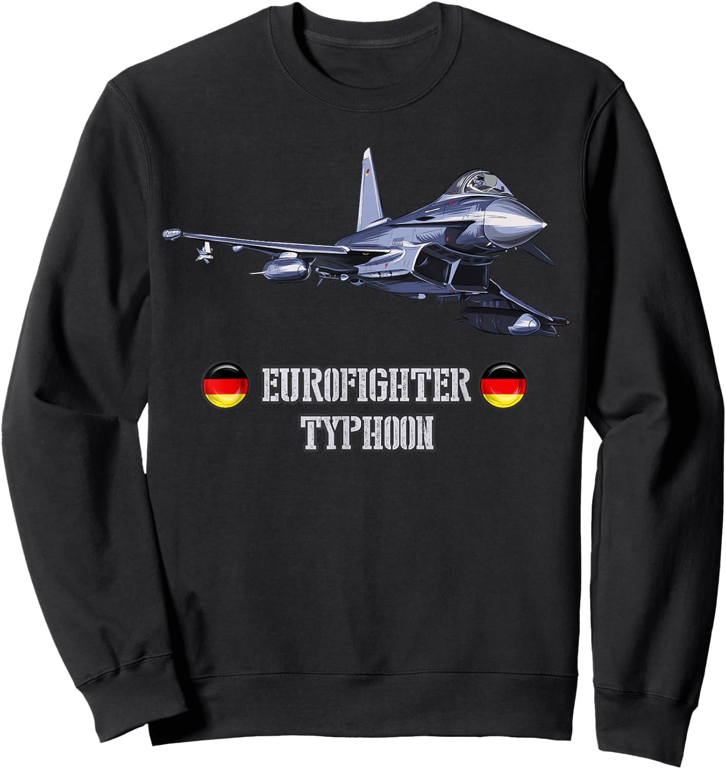 German Figher Aircraft Eurofighter Typhoon Sweatshirt - Sweatshirt | Black
