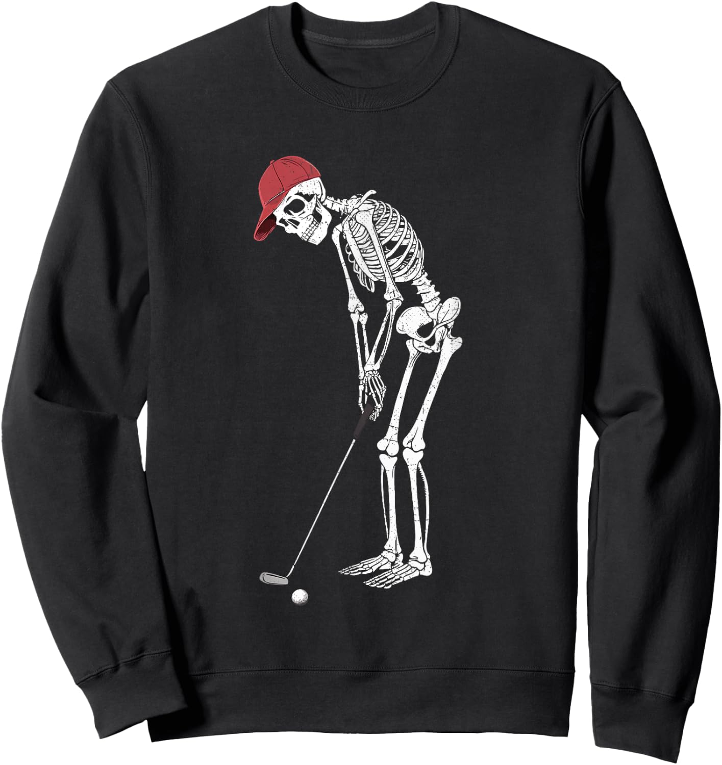 Golf Skeleton Halloween Player Catcher Boys Kids Sweatshirt - Sweatshirt | Black