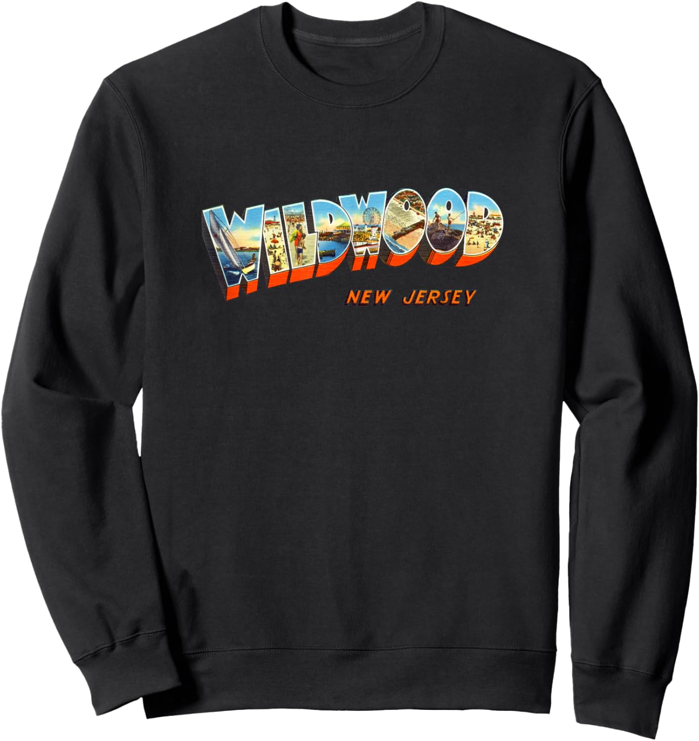 Wildwood Wildwood NJ Shirt Men & Women Retro Vintage Sweatshirt - Sweatshirt | Black