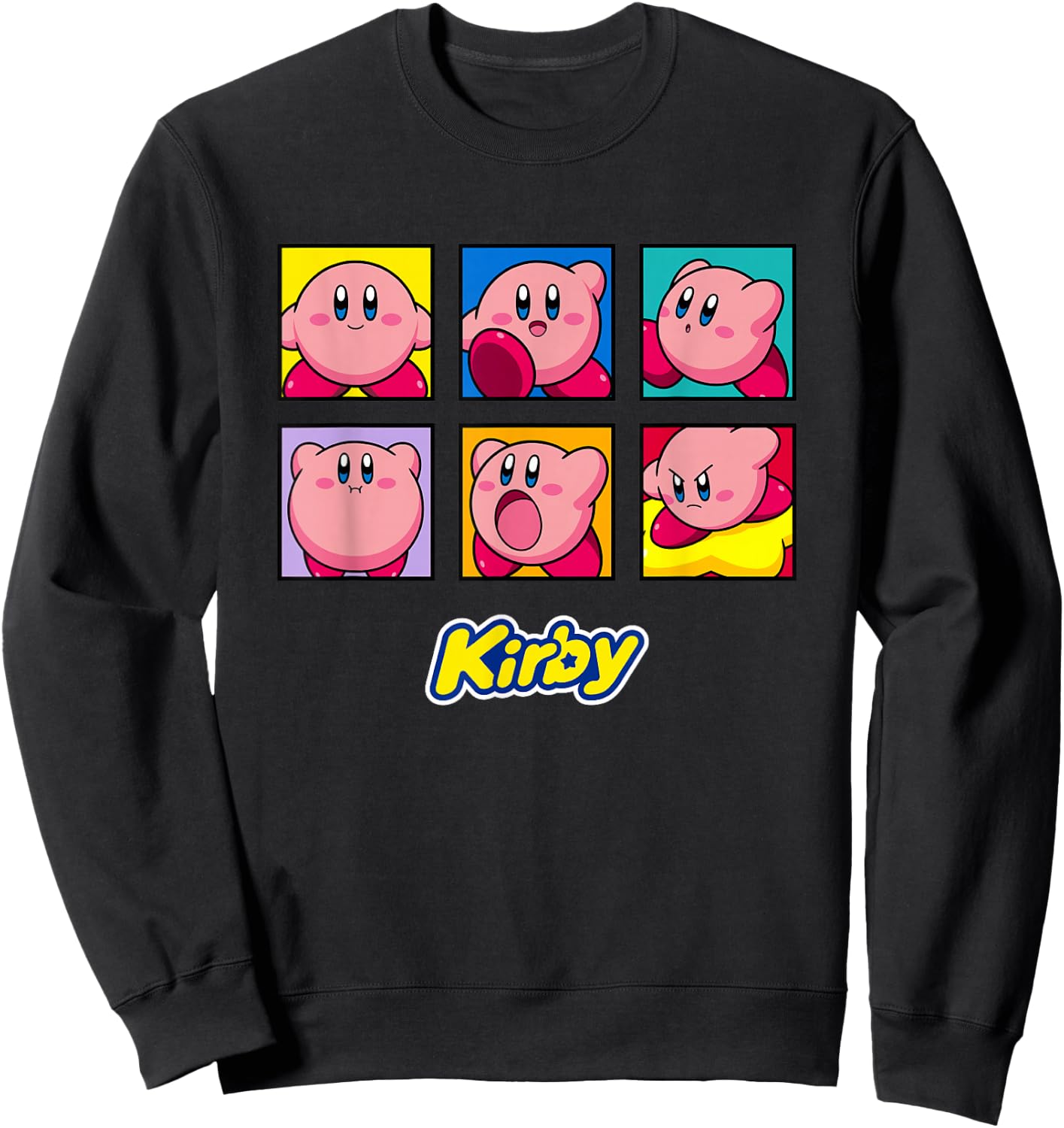 Kirby Emotions Color Portrait Box Ups Sweatshirt - Sweatshirt | Black