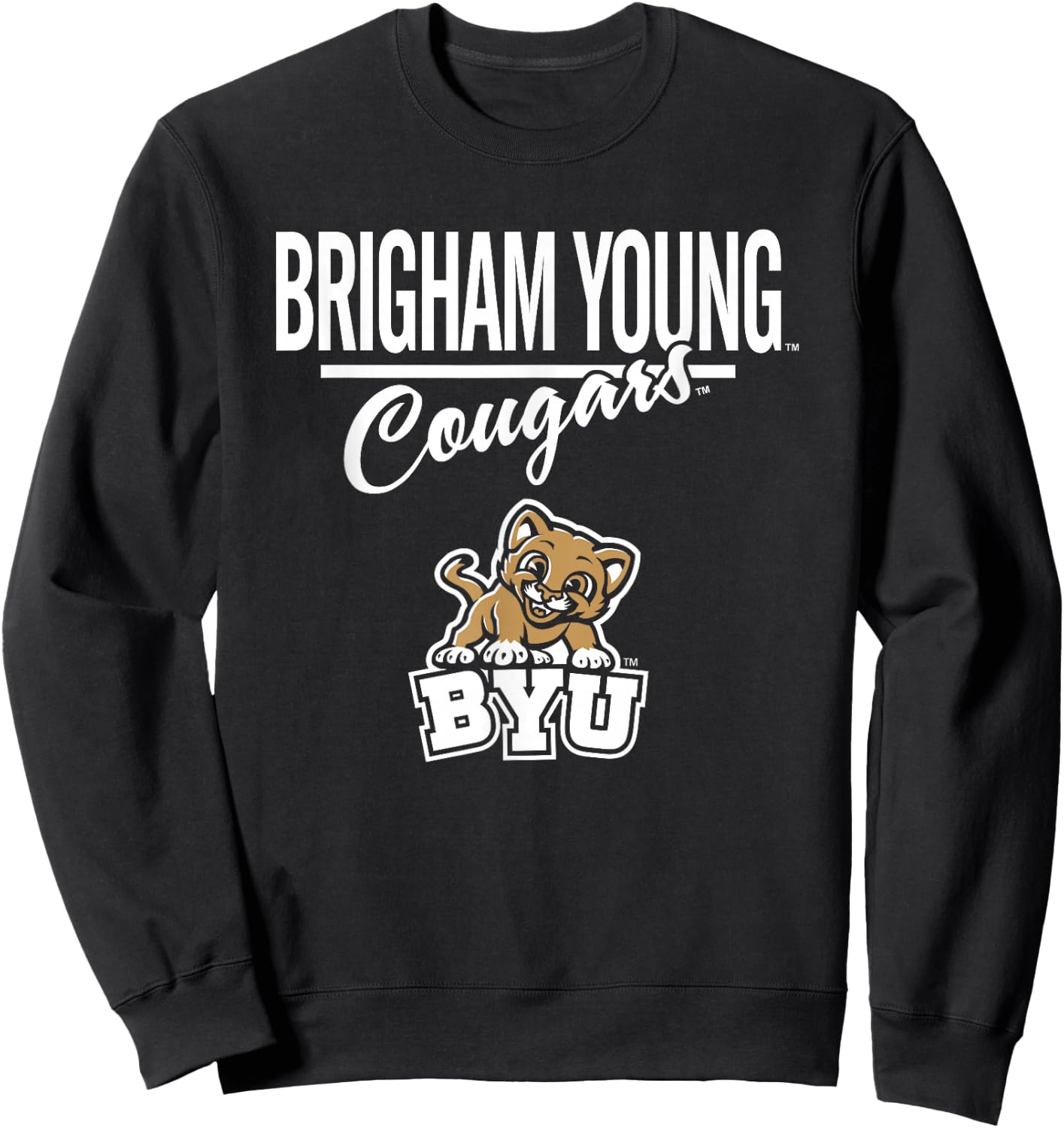 BYU Cougars Mascot Navy Officially Licensed Sweatshirt - Sweatshirt | Black