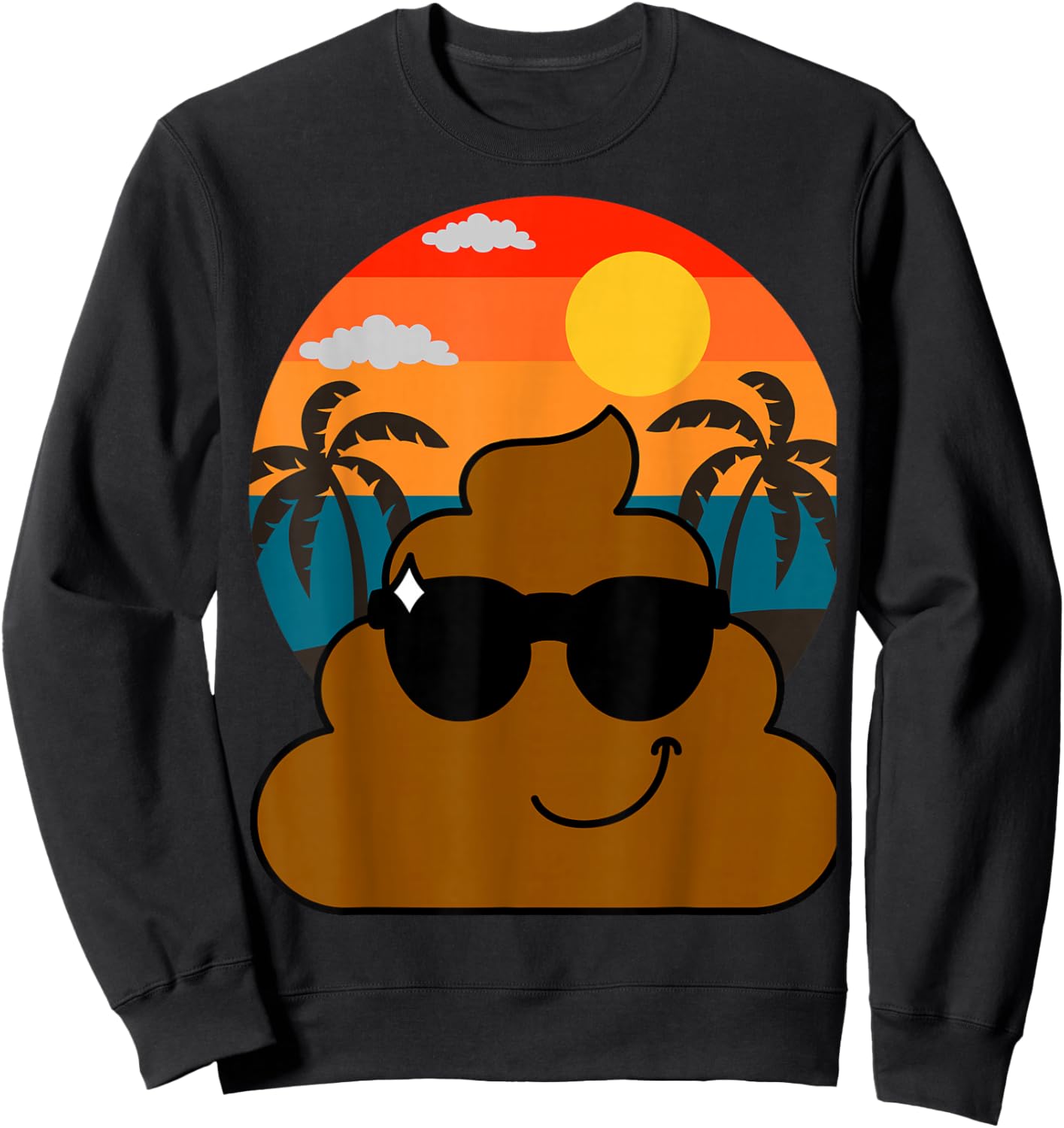 POOP EMOTICON Birthday party favors Poo for Kids Sweatshirt - Sweatshirt | Black
