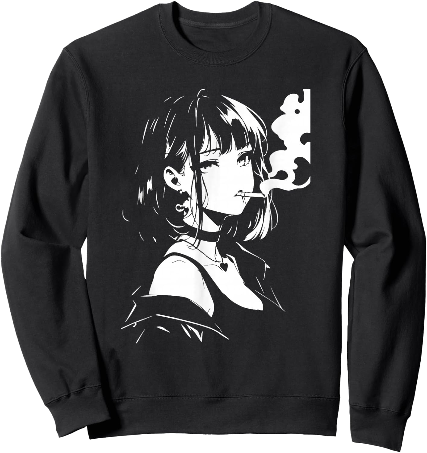 Horror Anime Girl Sweatshirt - Sweatshirt | Black