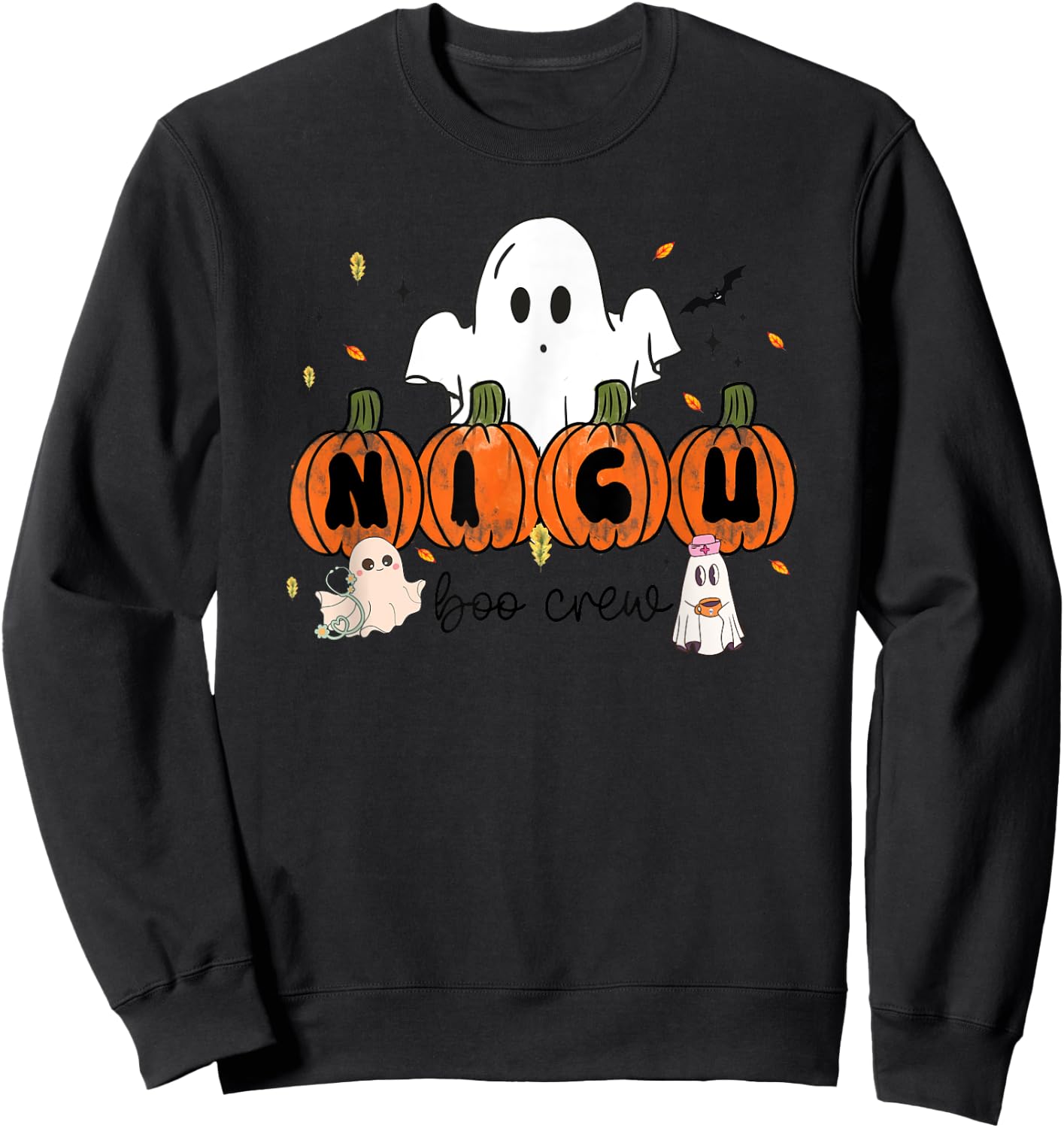 NICU Boo Crew Neonatal Intensive Care Unit Nurse Halloween Sweatshirt - Sweatshirt | Black