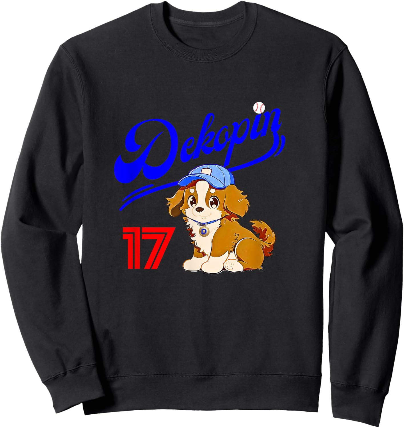 Decopin, Decoy, Dog Shirt, No.17, Otani, Pet Dog, Koi Kerhondier, Baseball Game, Decoy Sweatshirt - Sweatshirt | Black