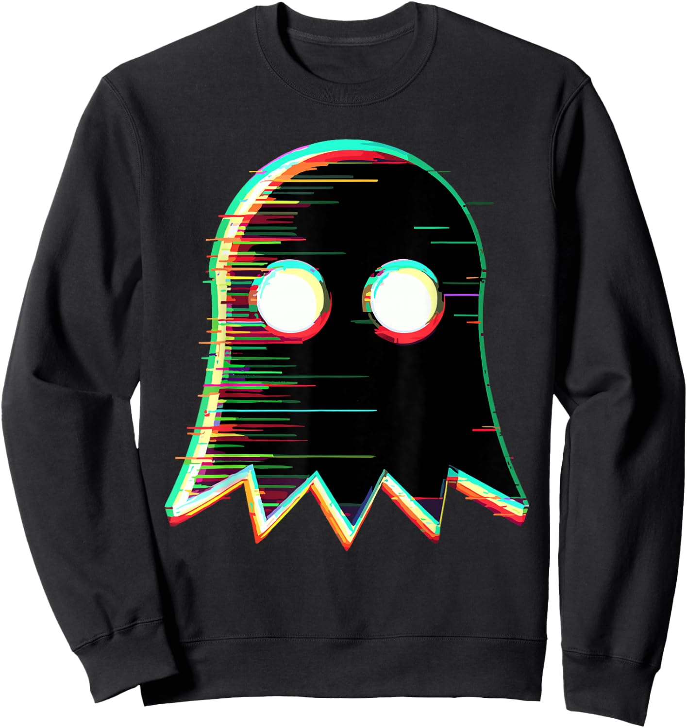 Ghost Vaporwave Halloween Sweatshirt - Sweatshirt | Black