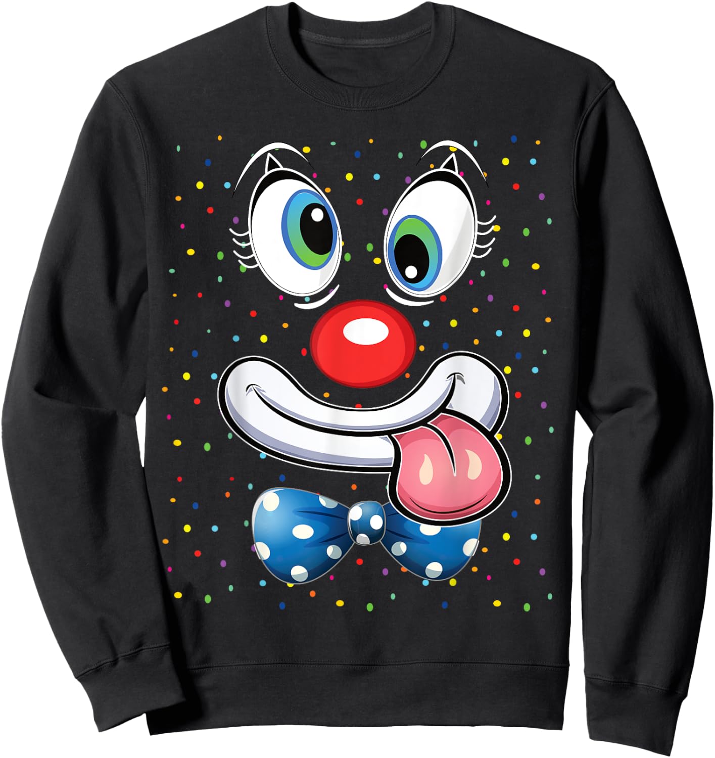 Carnival Clown Face Circus Costume Kids Men Women Carnivals Sweatshirt - Sweatshirt | Black